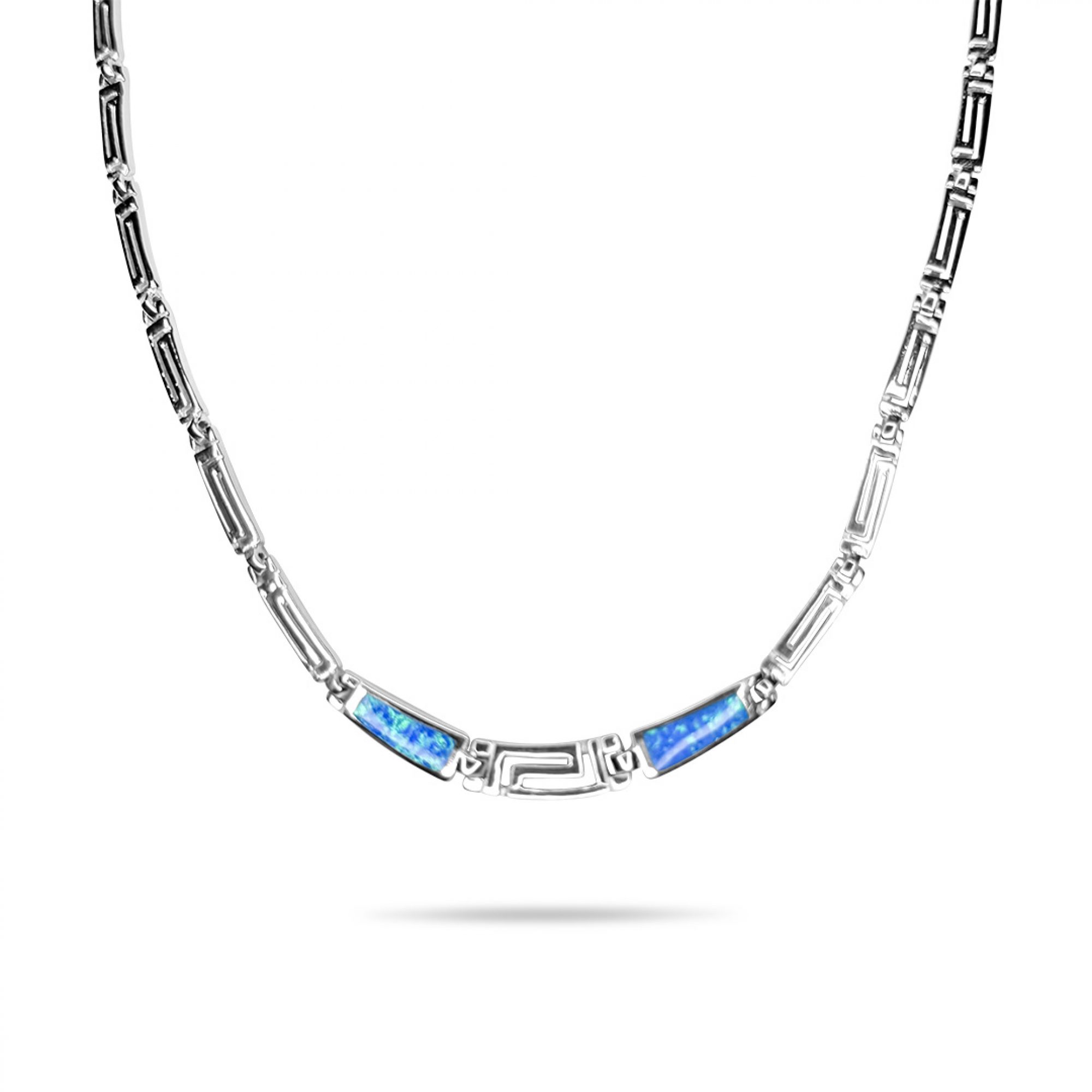 Necklace with opal stones and meander