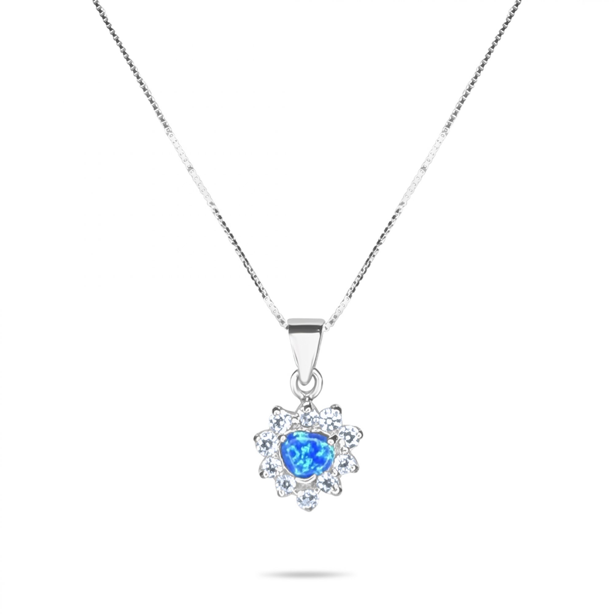 Opal pendant with zircon stones