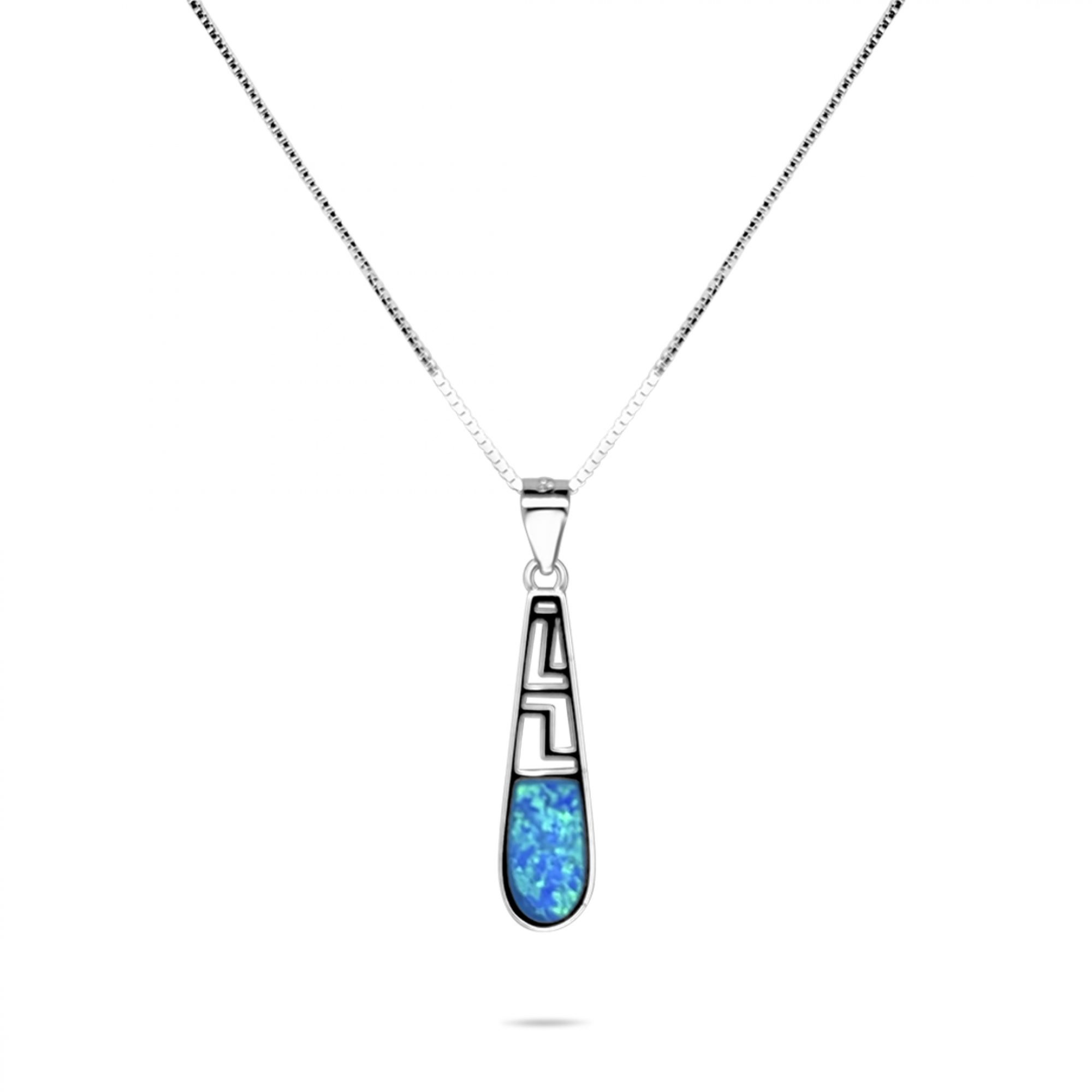 Opal meander pendant