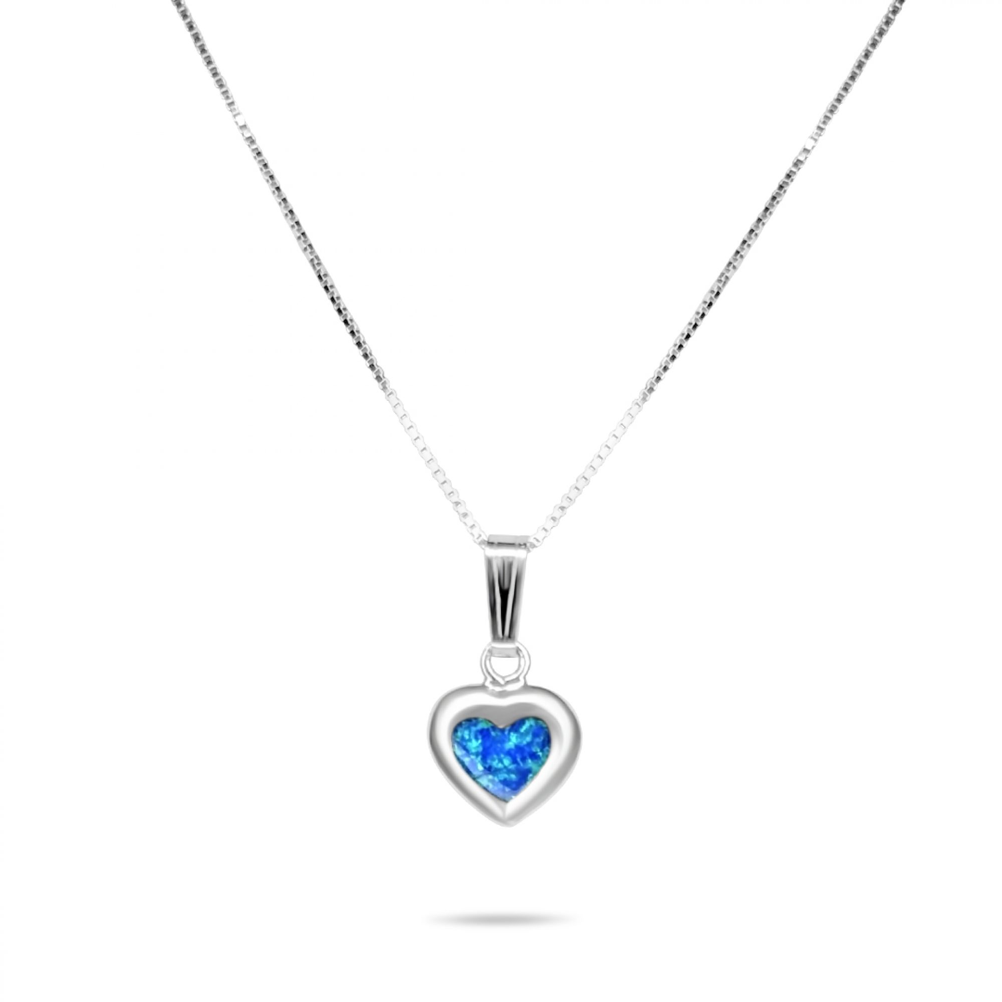 Opal heart pendant