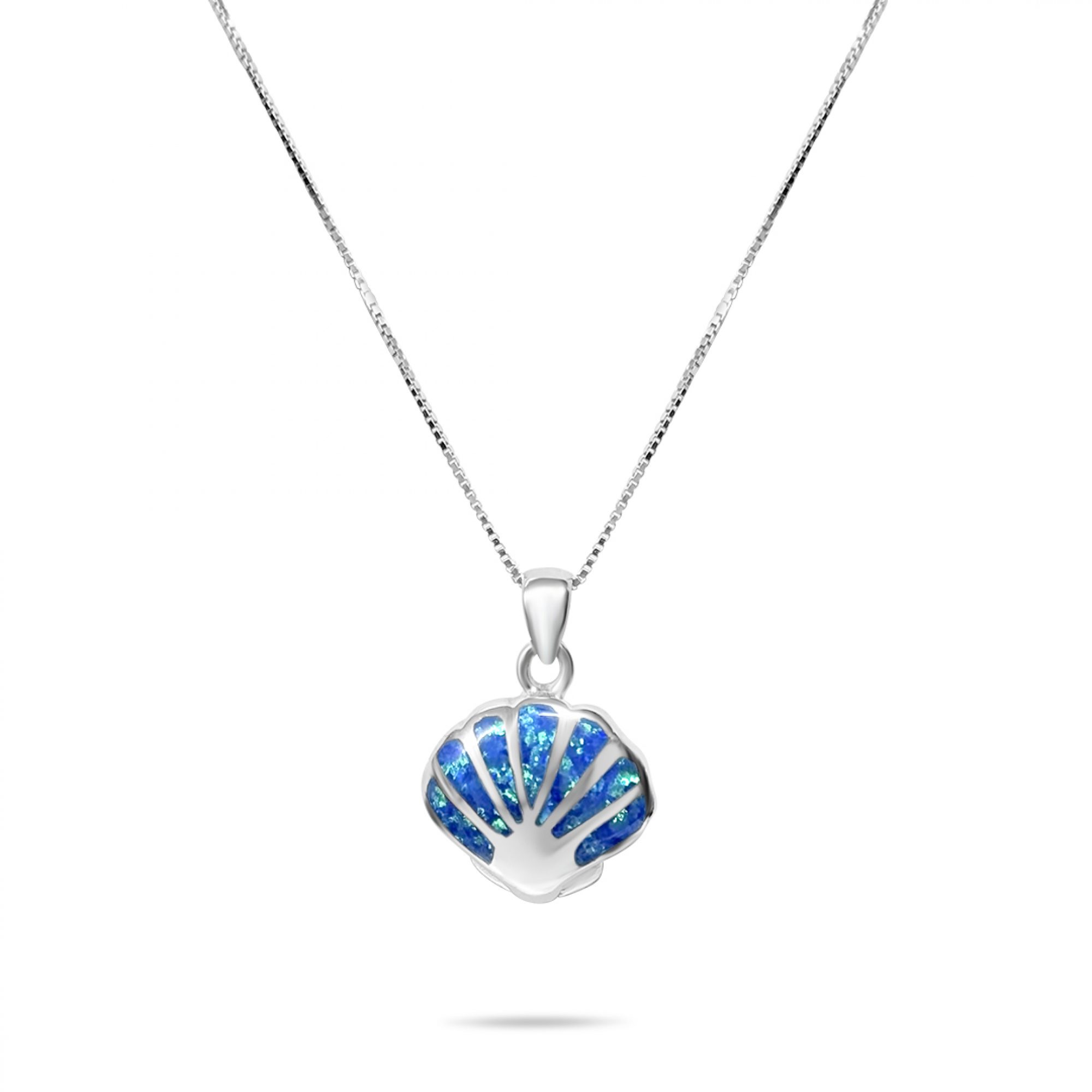 Opal seashell pendant