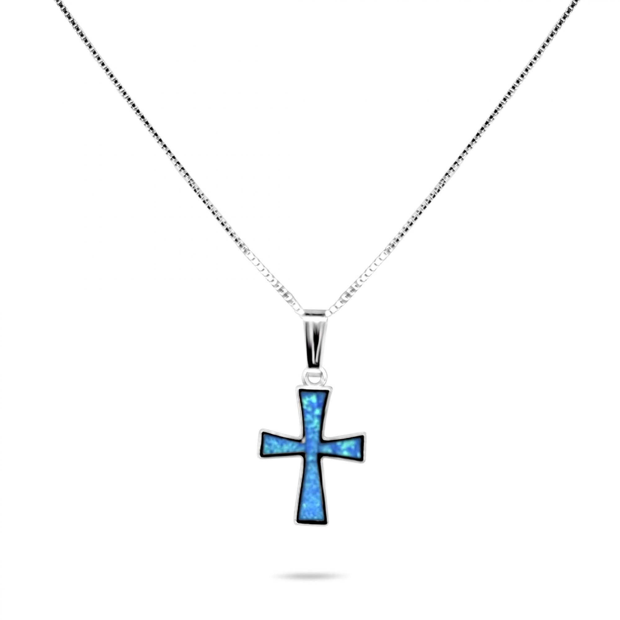 Opal cross pendant