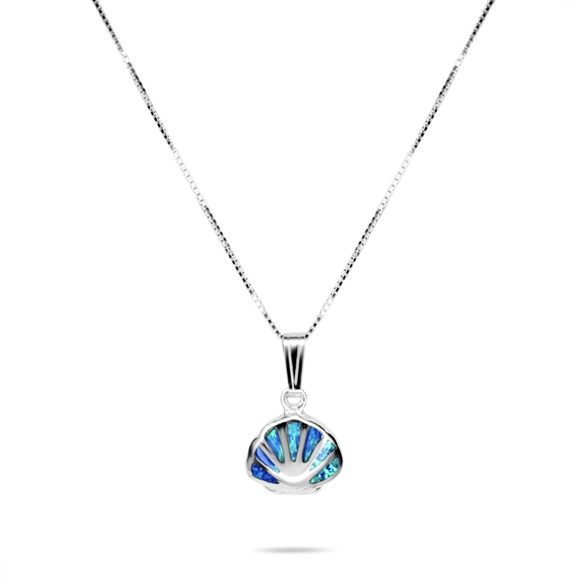 Opal seashell pendant
