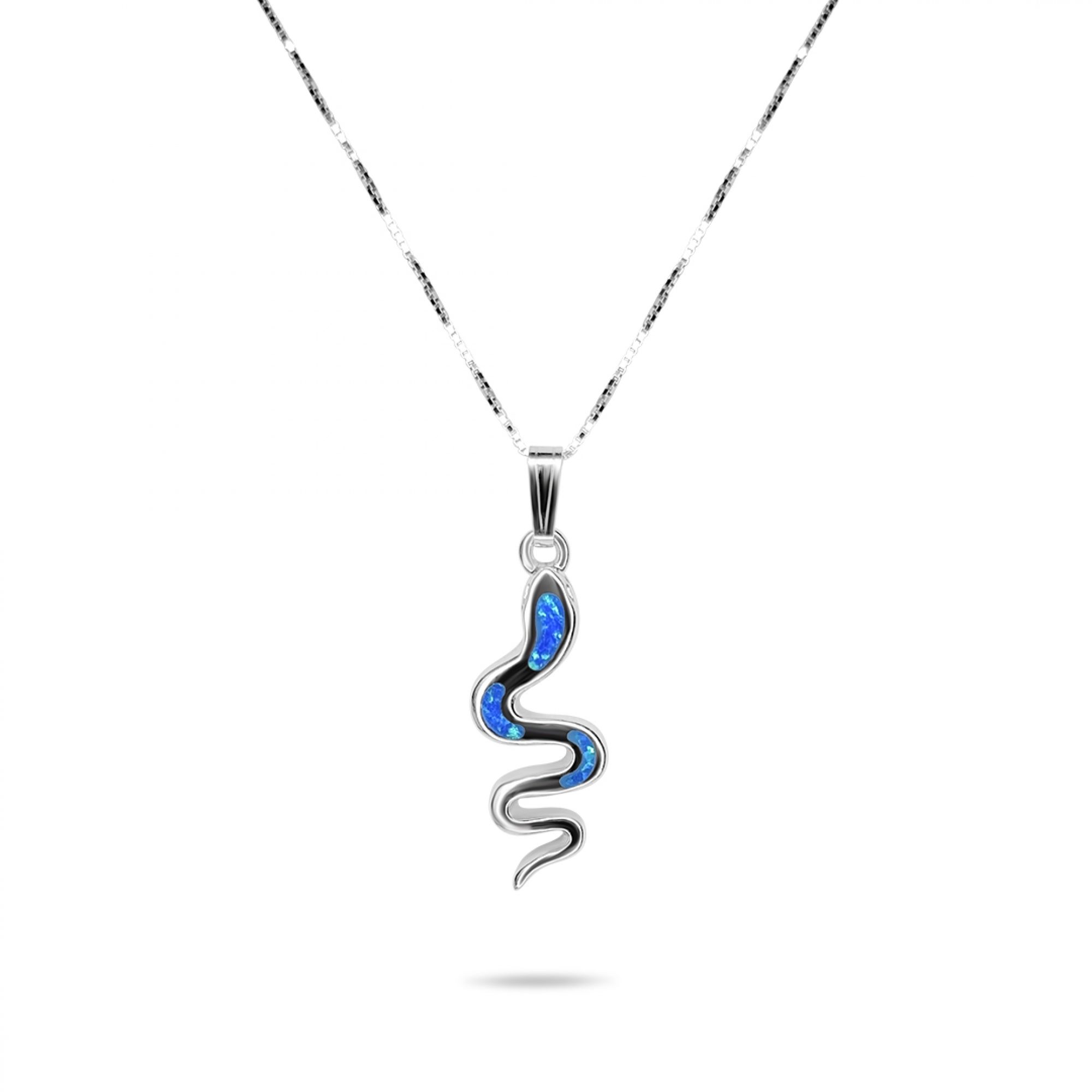 Opal snake pendant