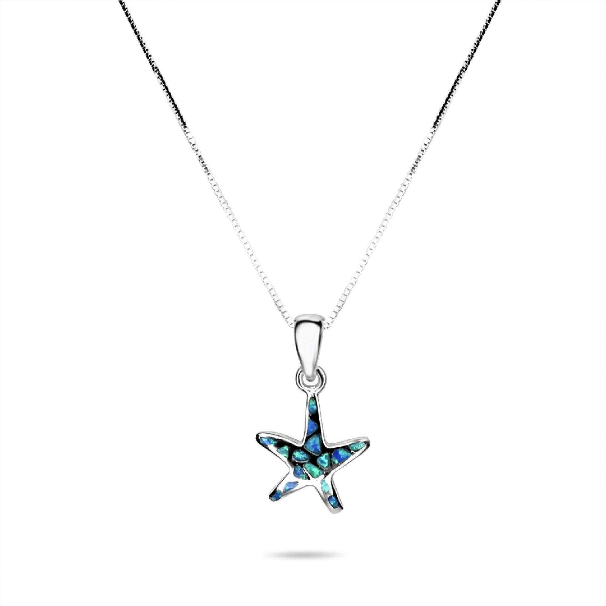Opal starfish pendant
