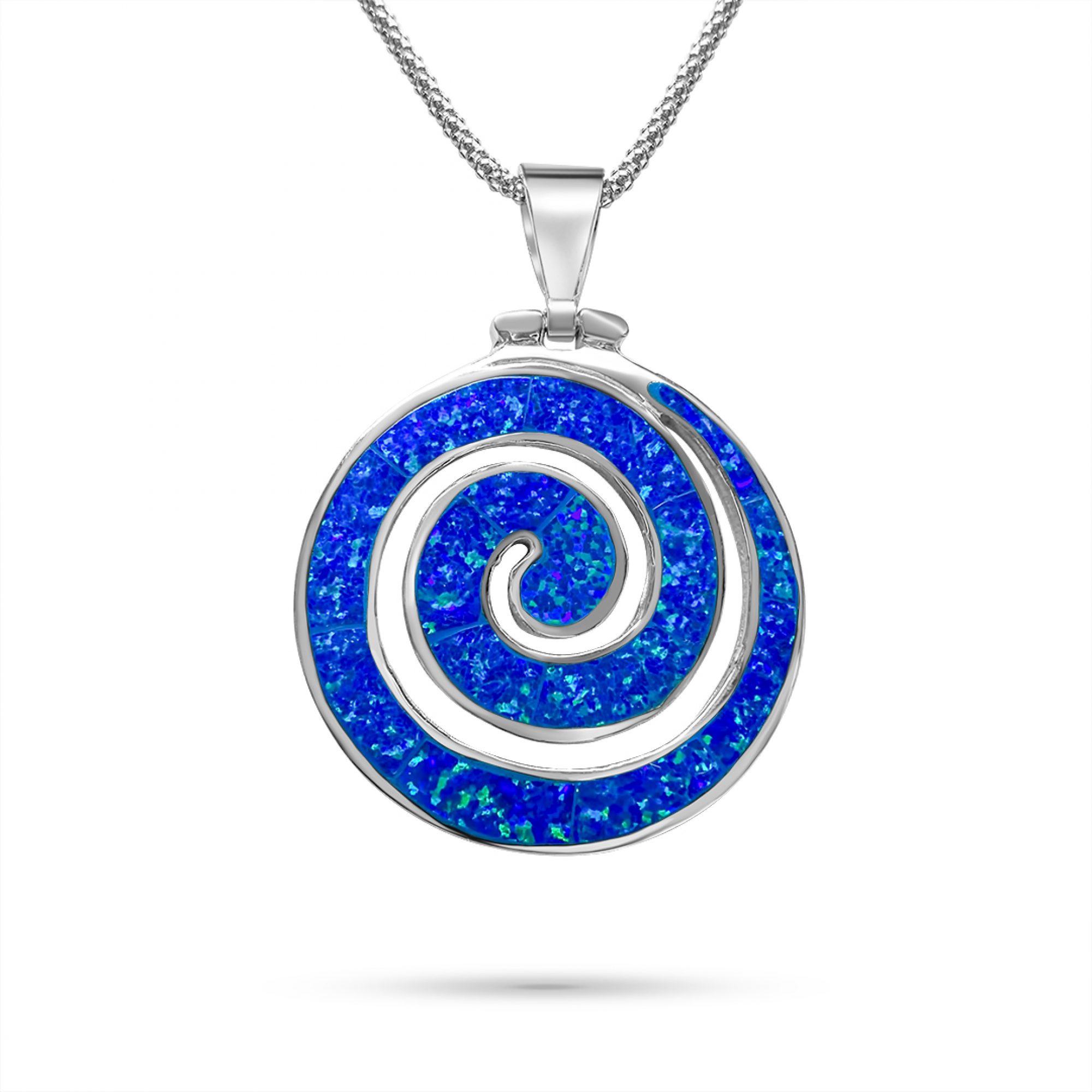 Opal spiral pendant