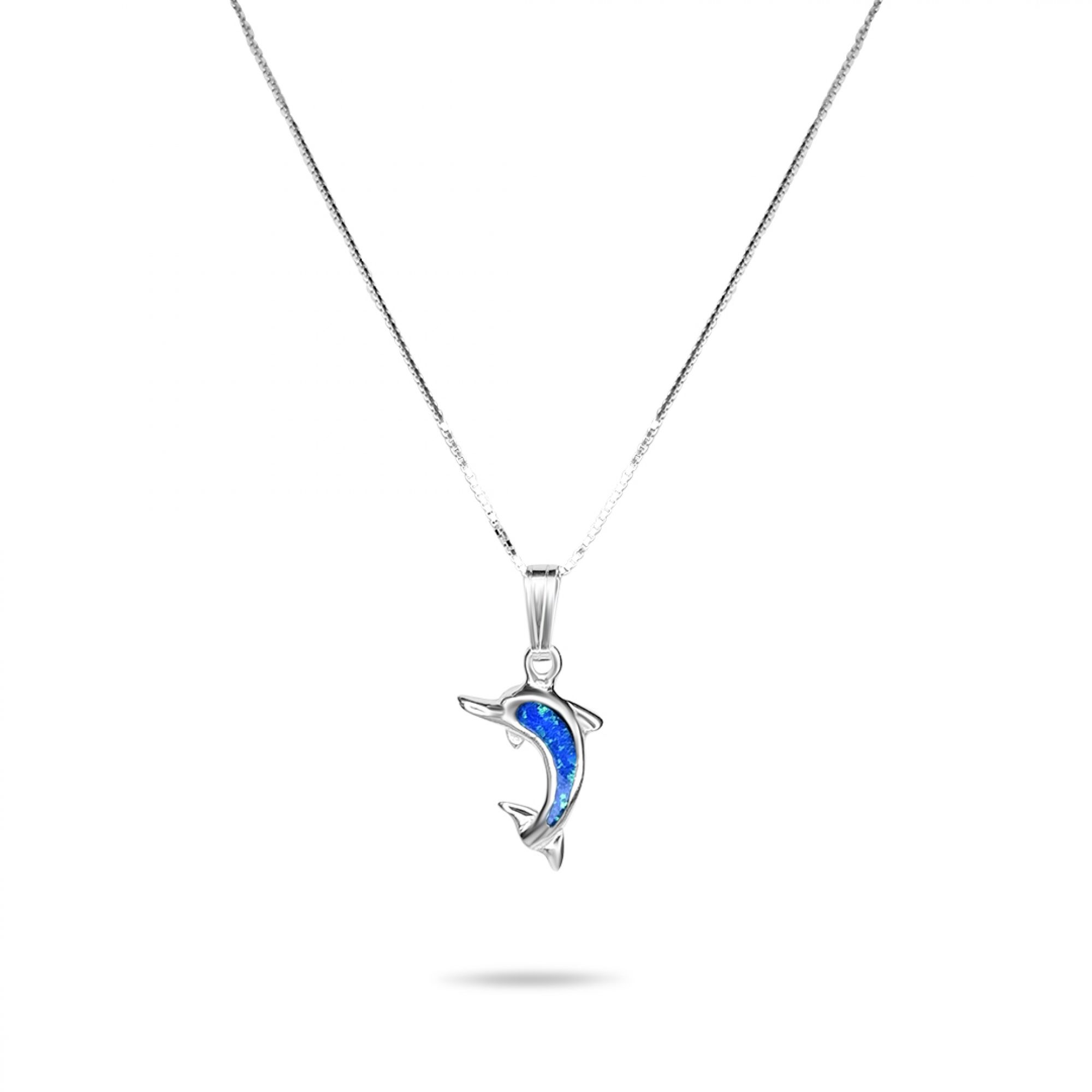 Opal dolphin pendant