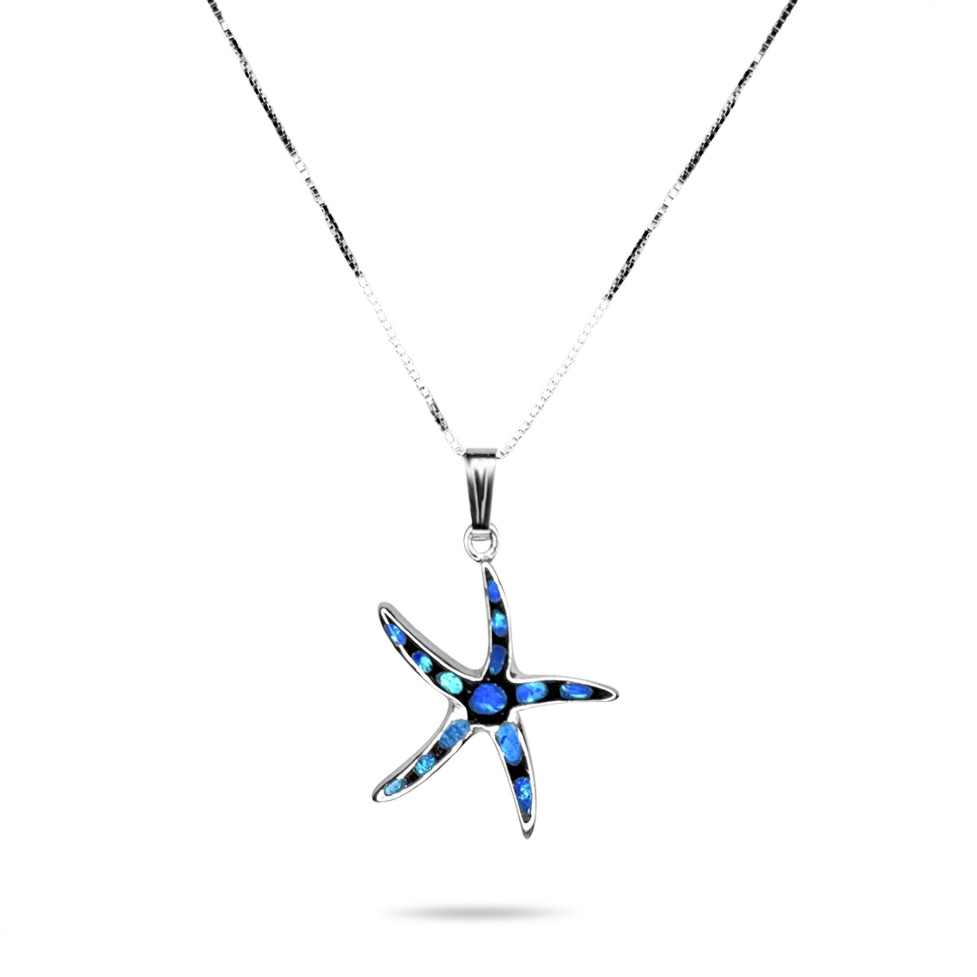 Opal starfish pendant
