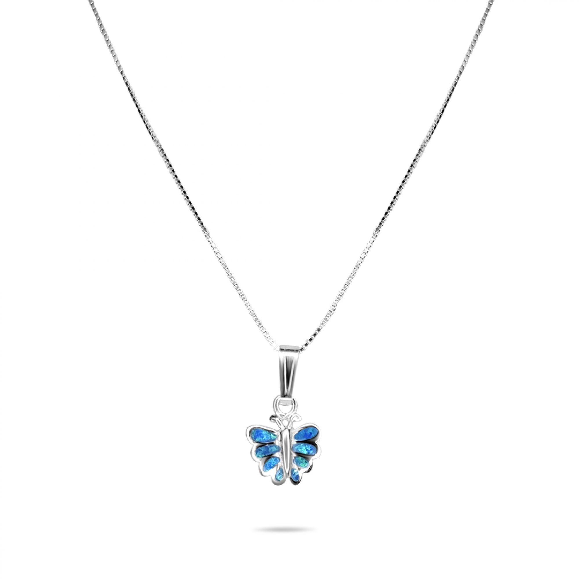 Opal butterfly pendant