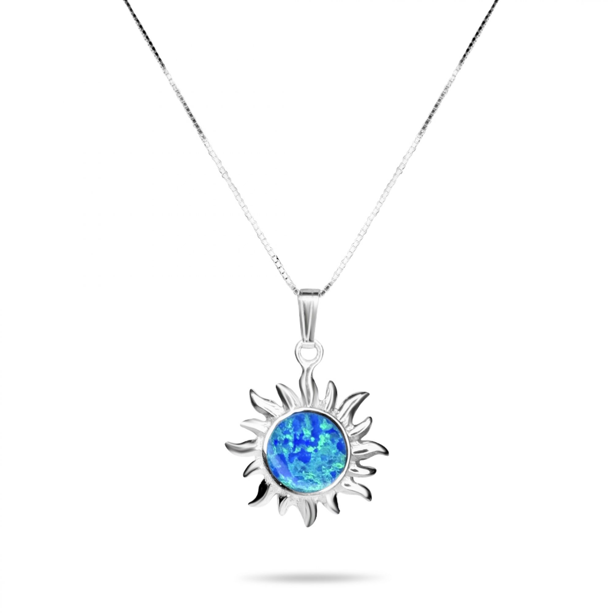 Opal sun pendant