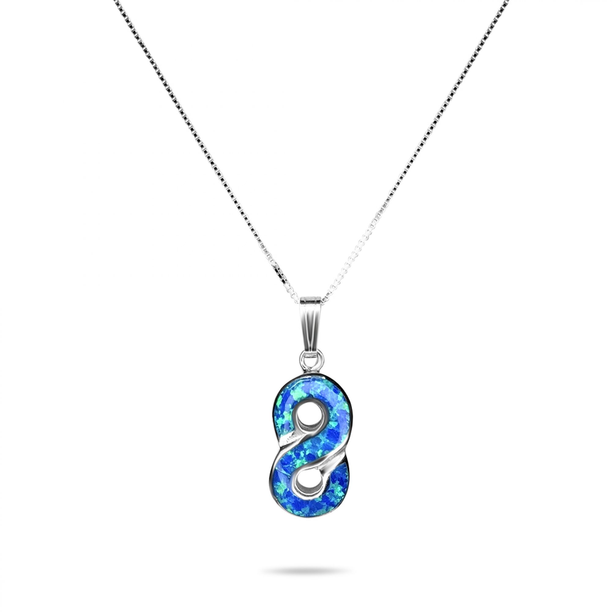 Opal infinity pendant