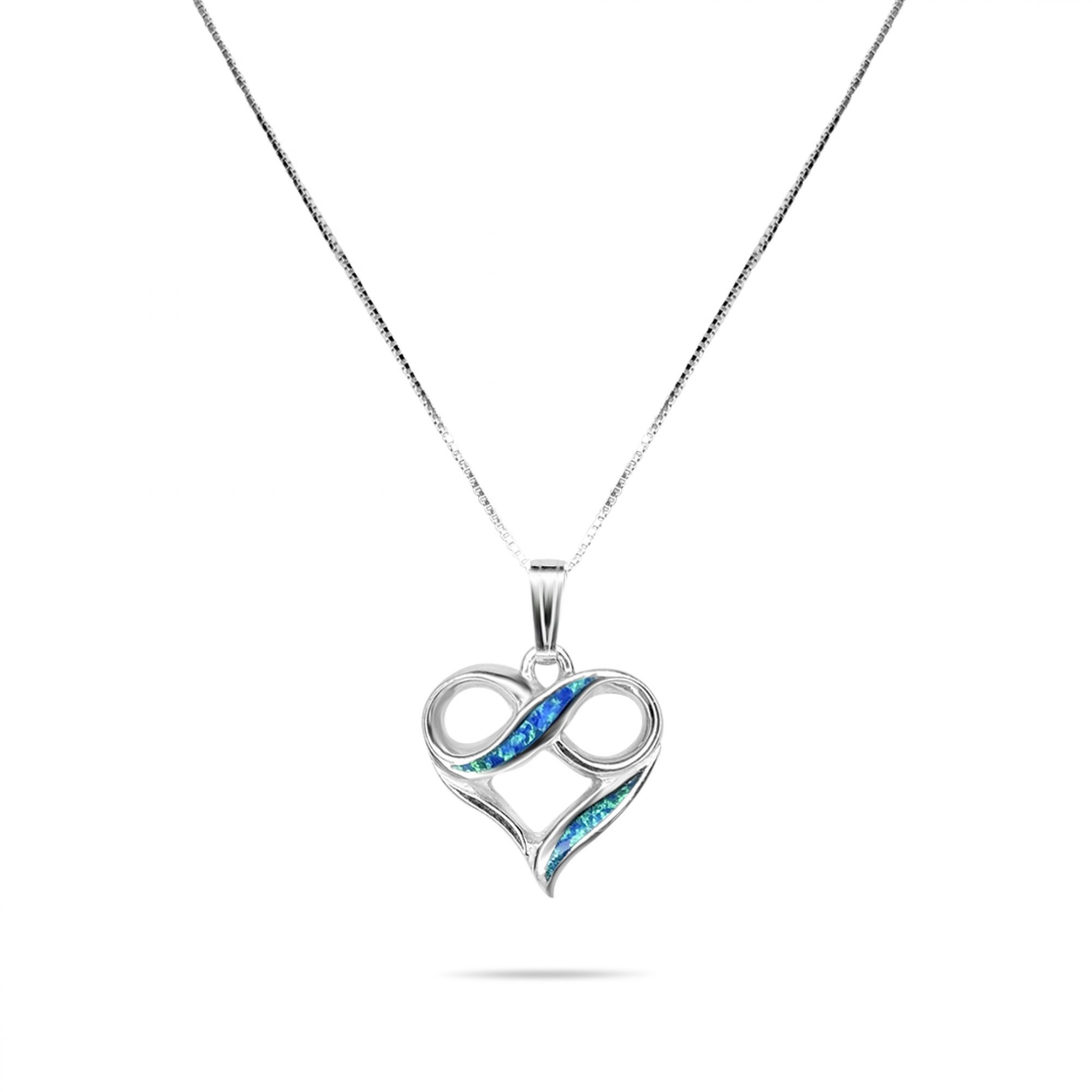 Opal heart pendant
