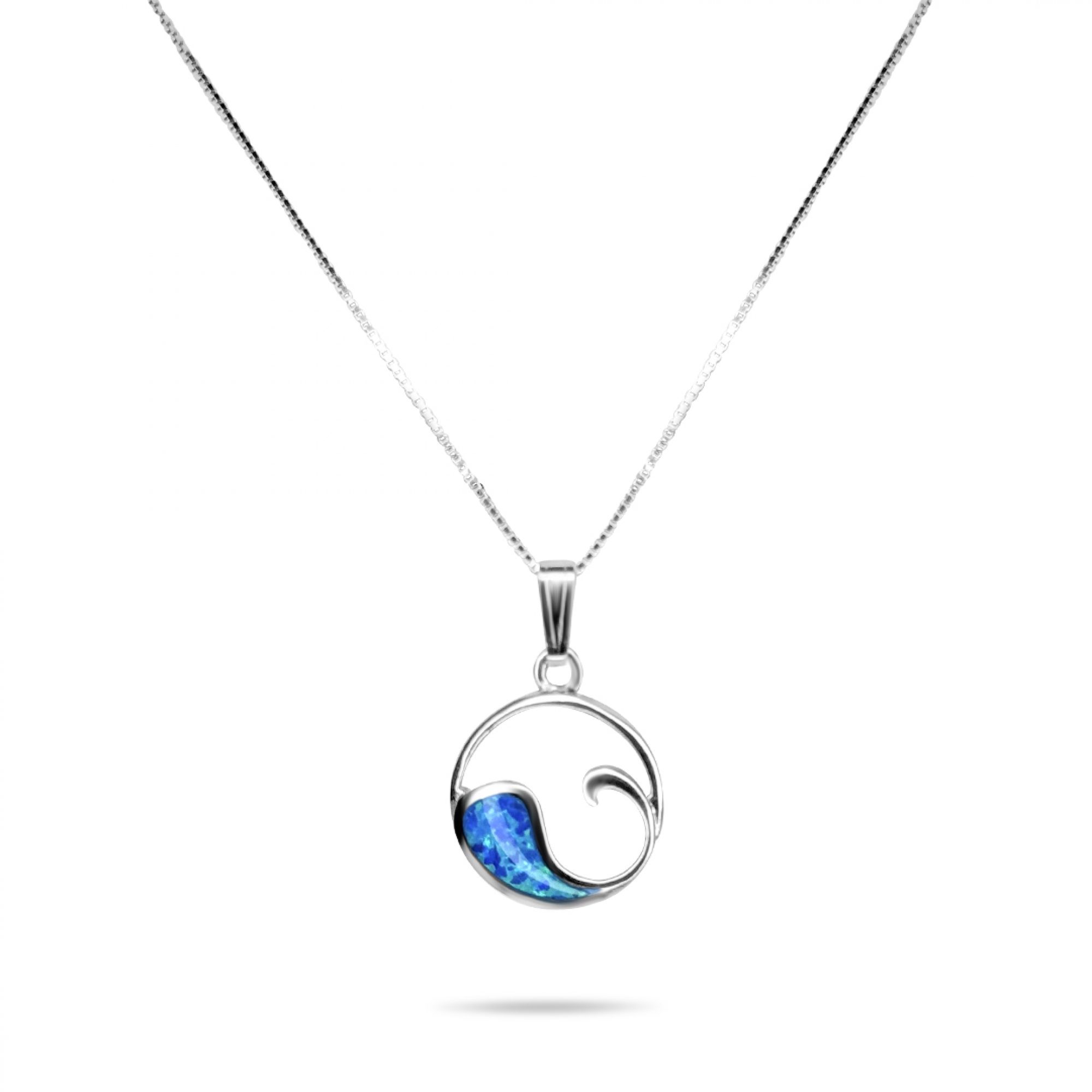 Opal wave pendant