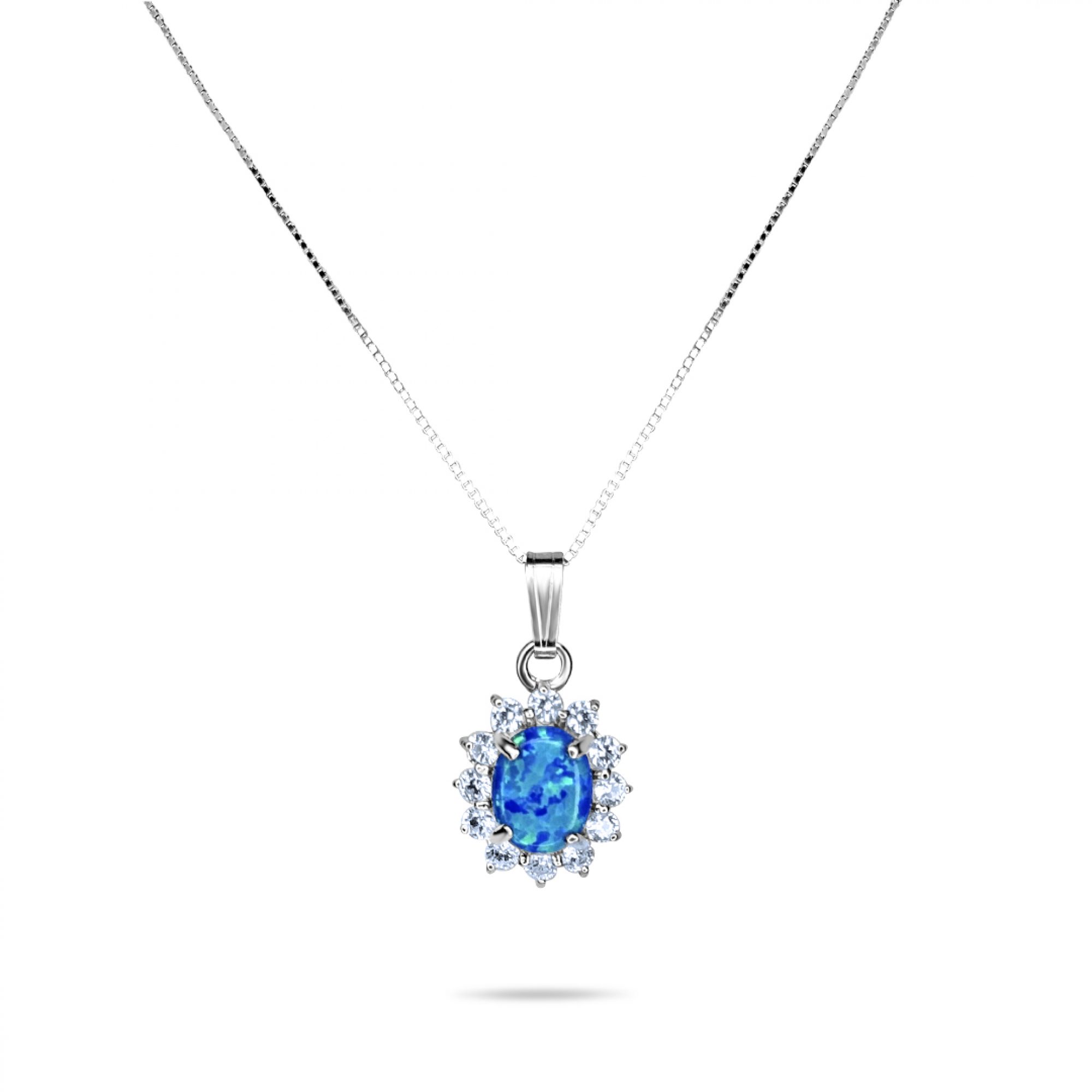 Opal pendant with zircon stones