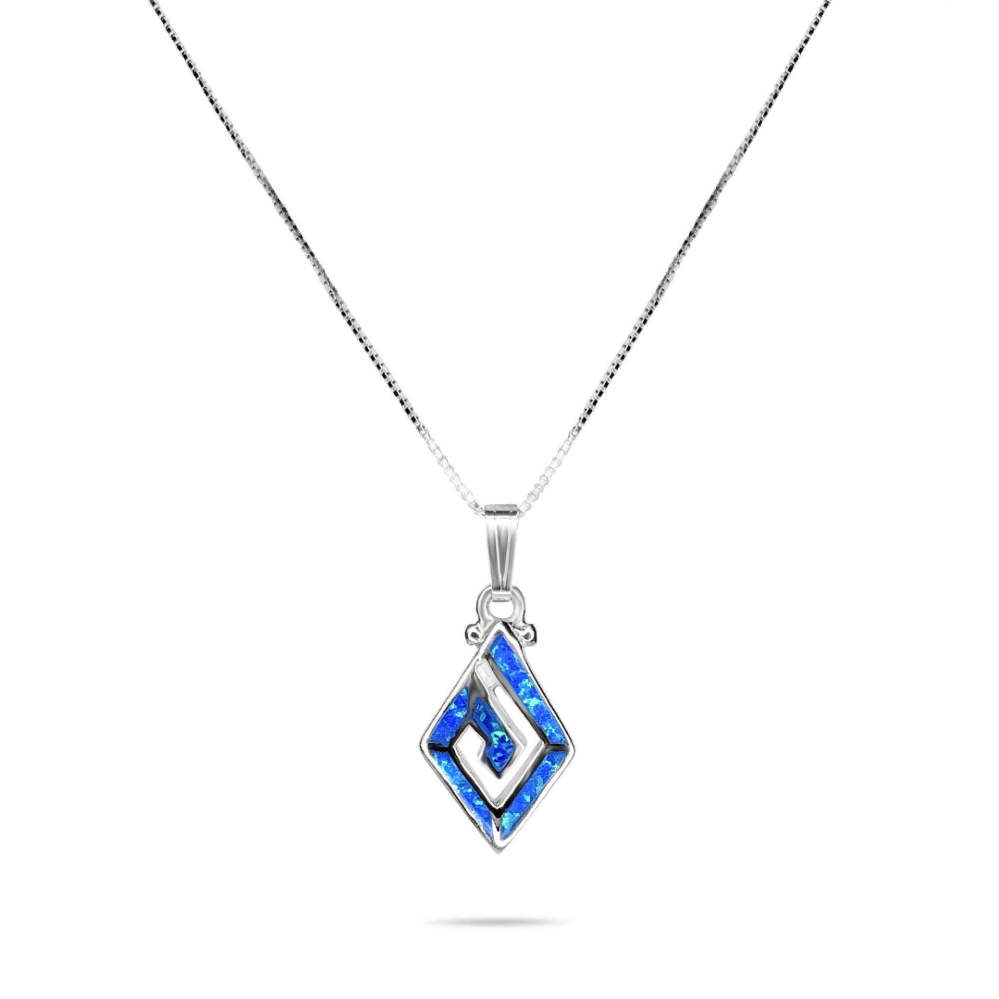 Opal meander pendant