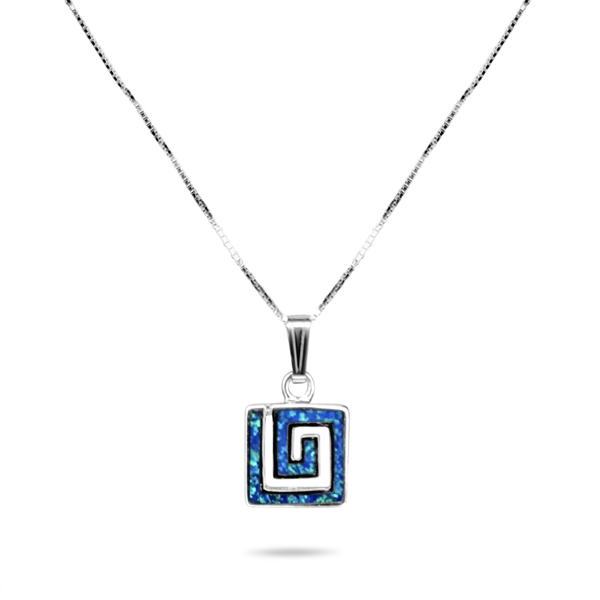 Opal meander pendant