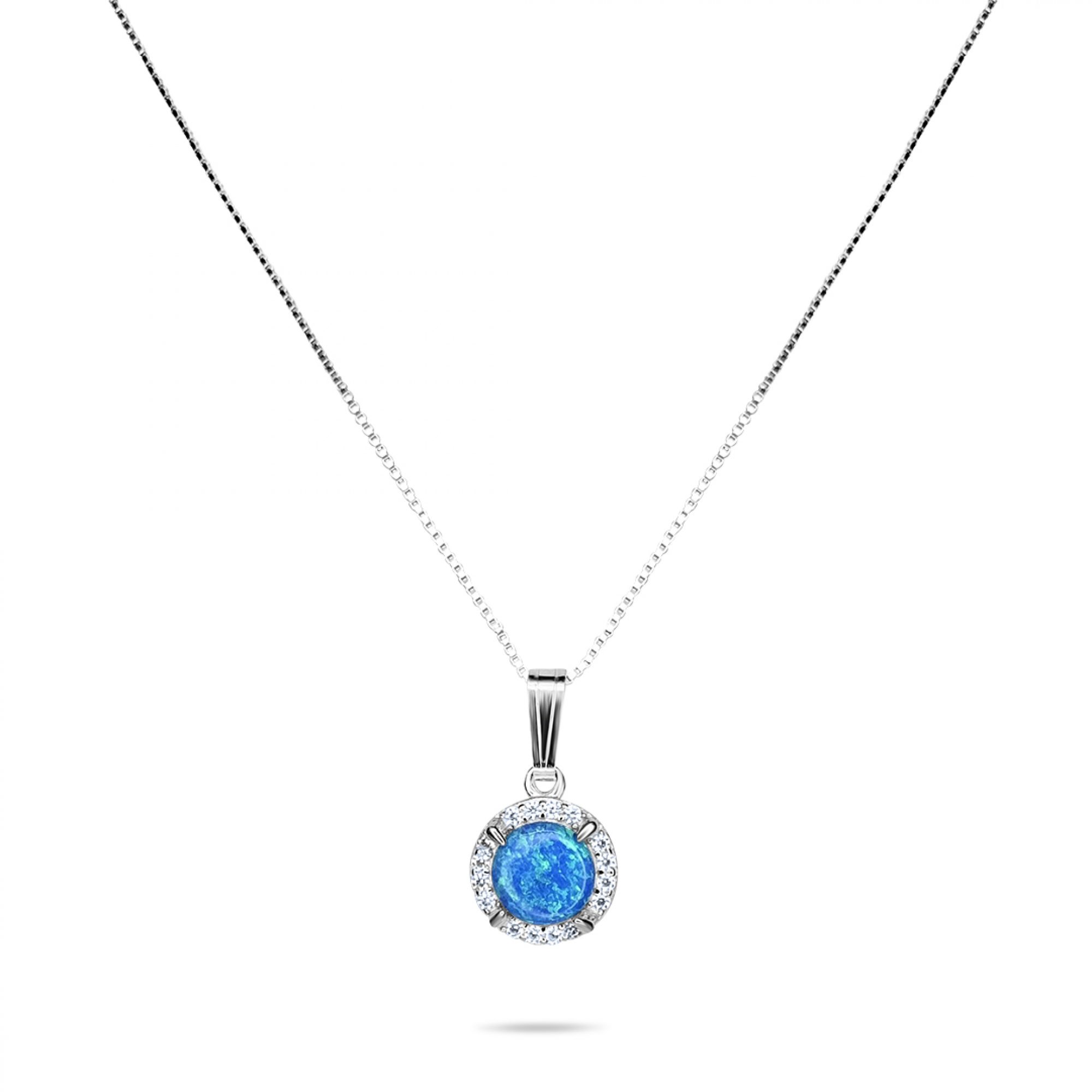 Opal pendant with zircon stones