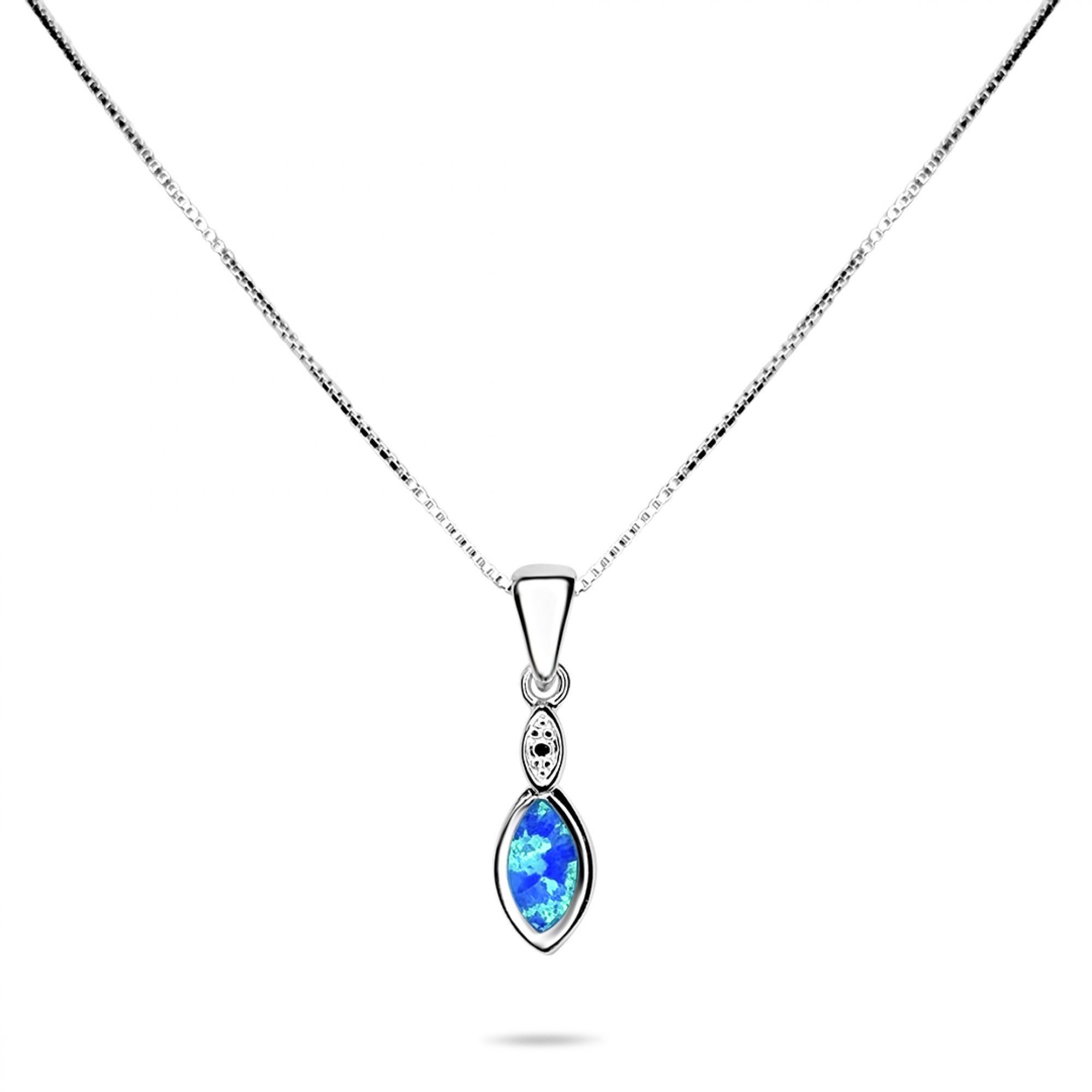 Opal pendant with zircon stone
