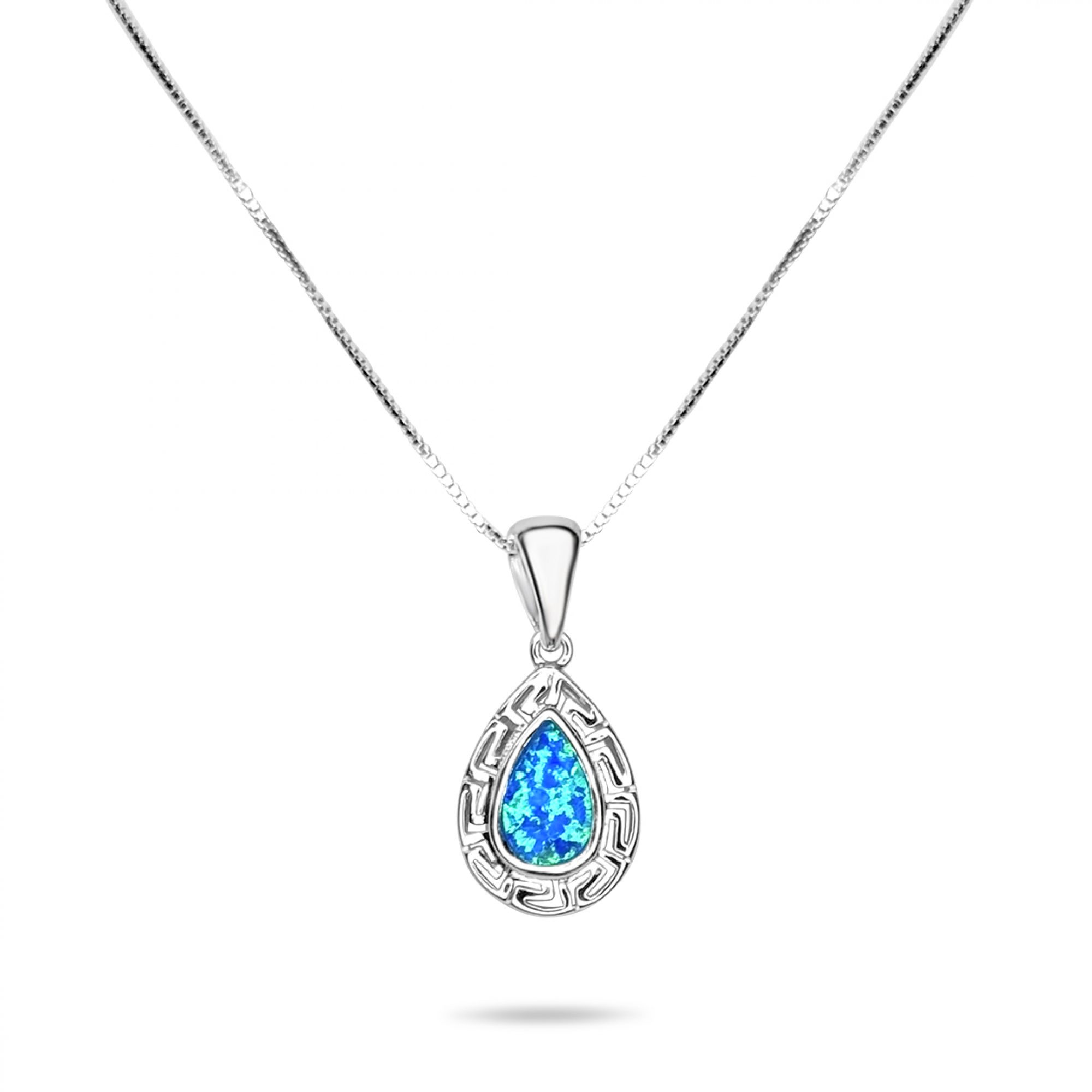 Opal meander pendant