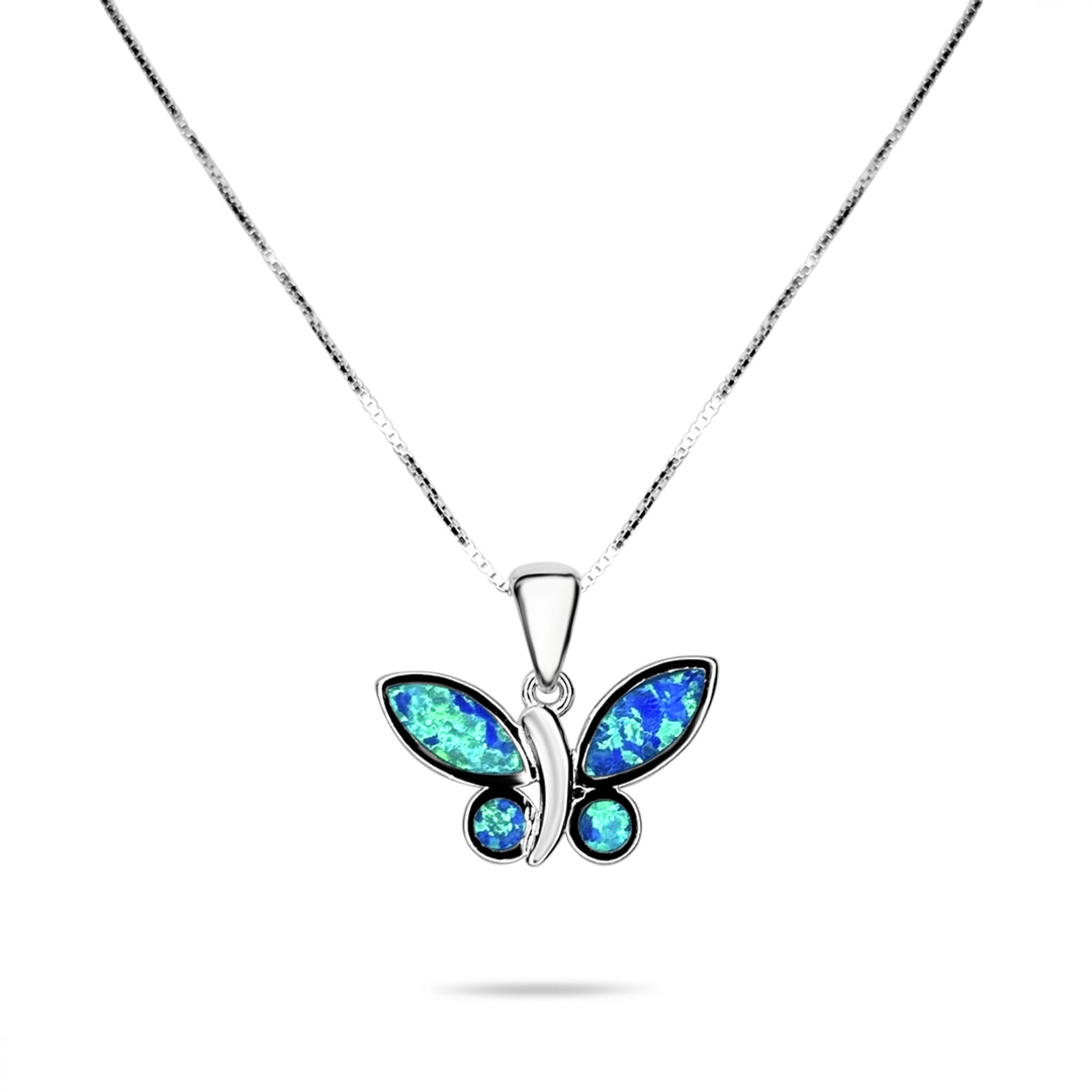 Opal butterfly pendant