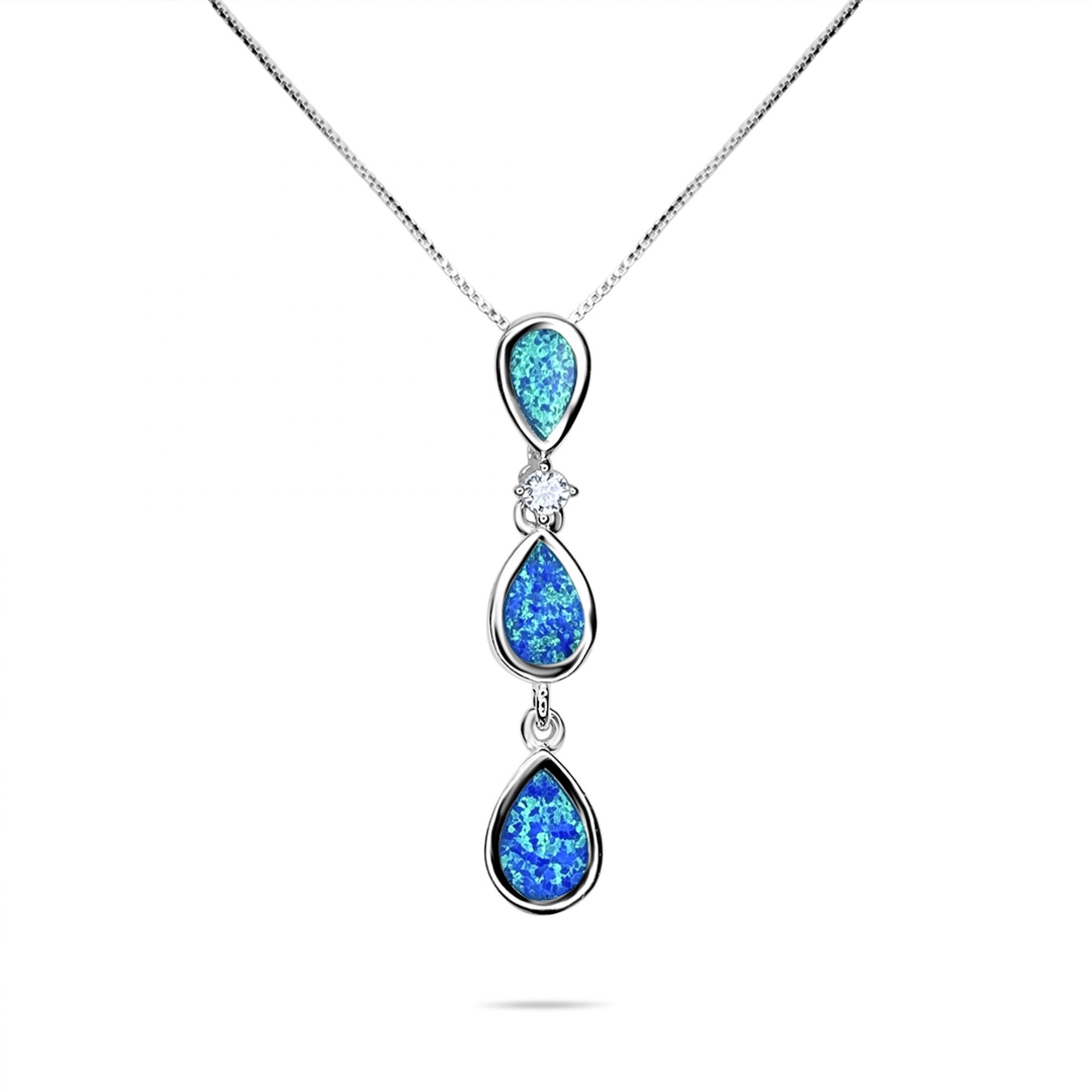 Opal pendant with zircon stones