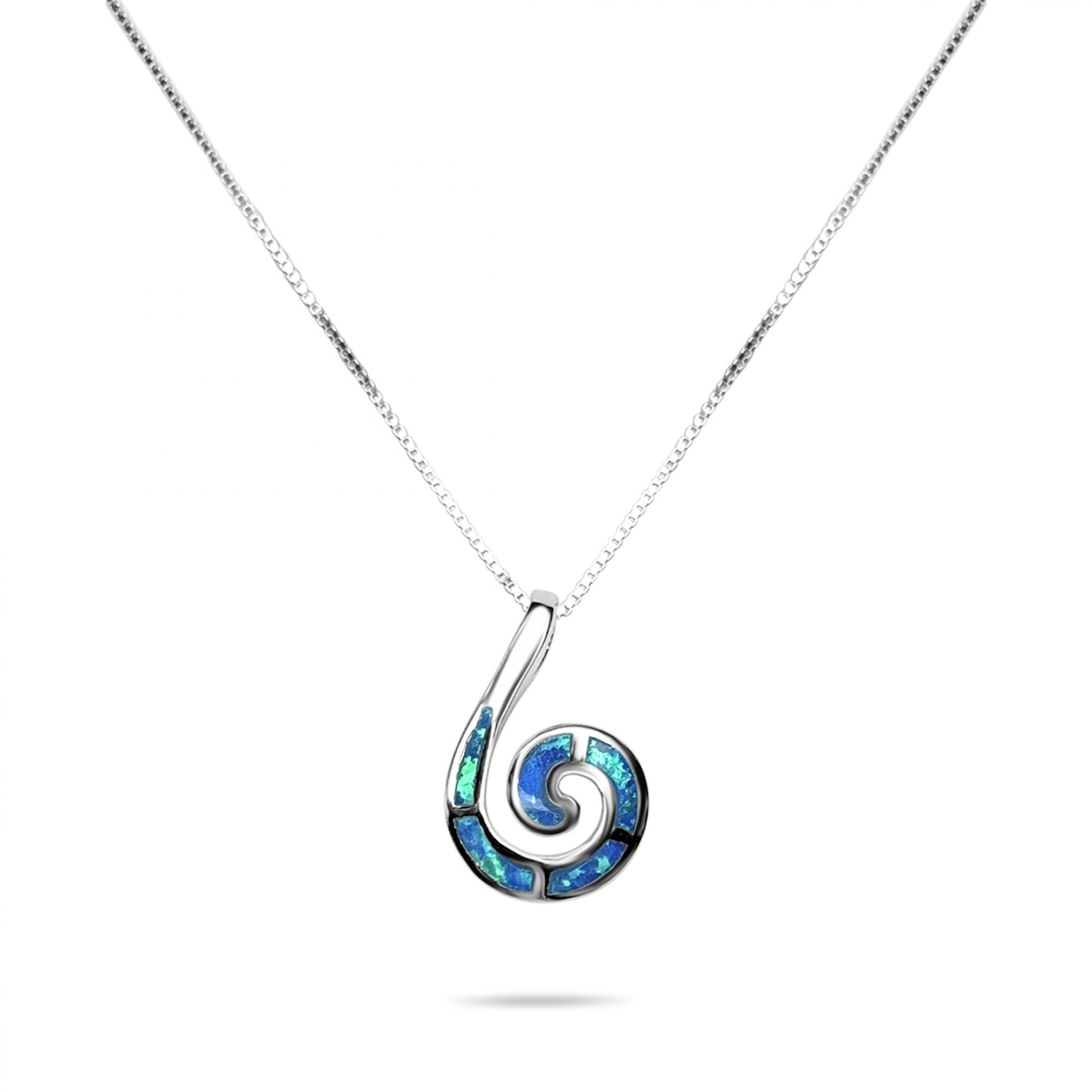 Opal meander pendant