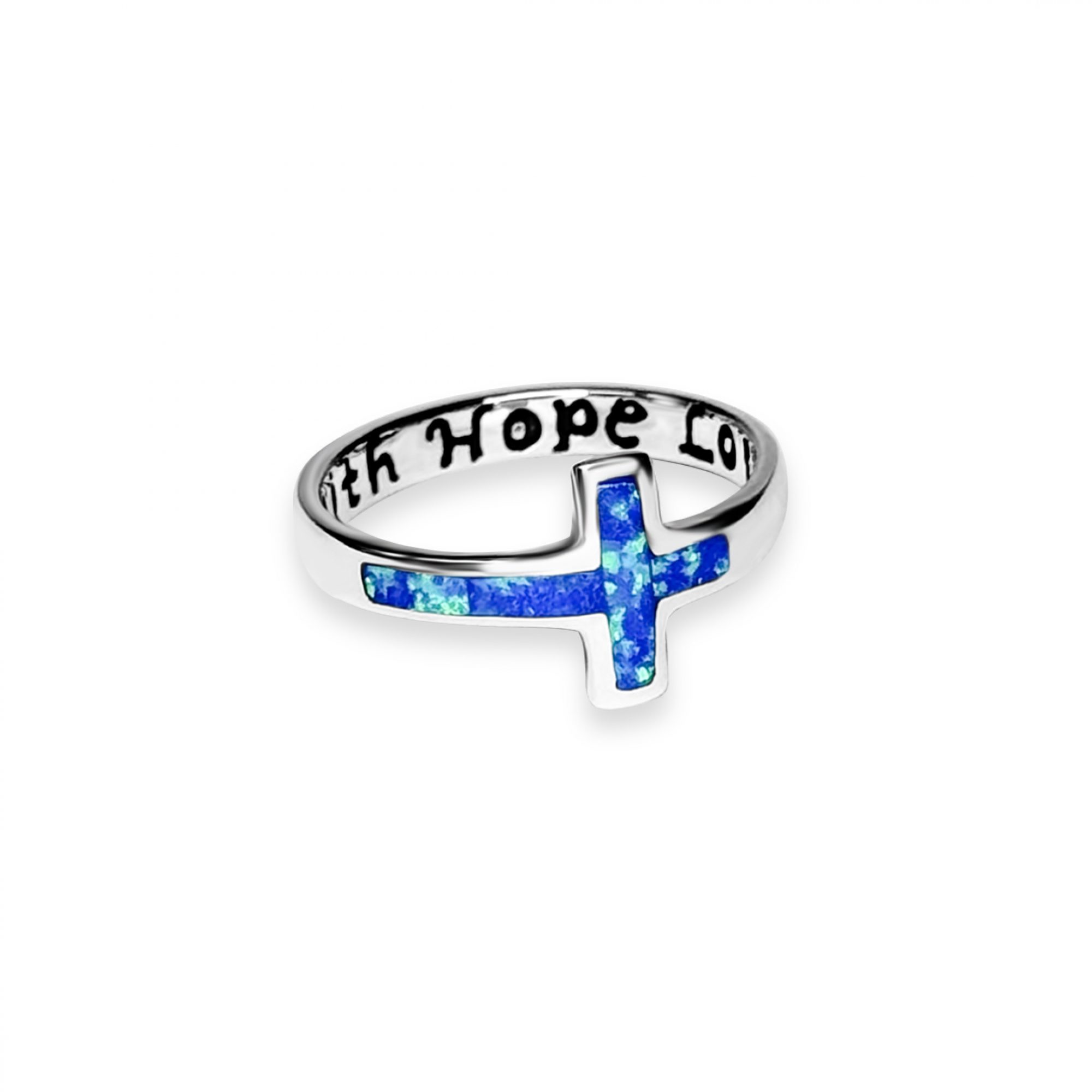 Δαχτυλίδι σταυρός με πέτρα όπαλ