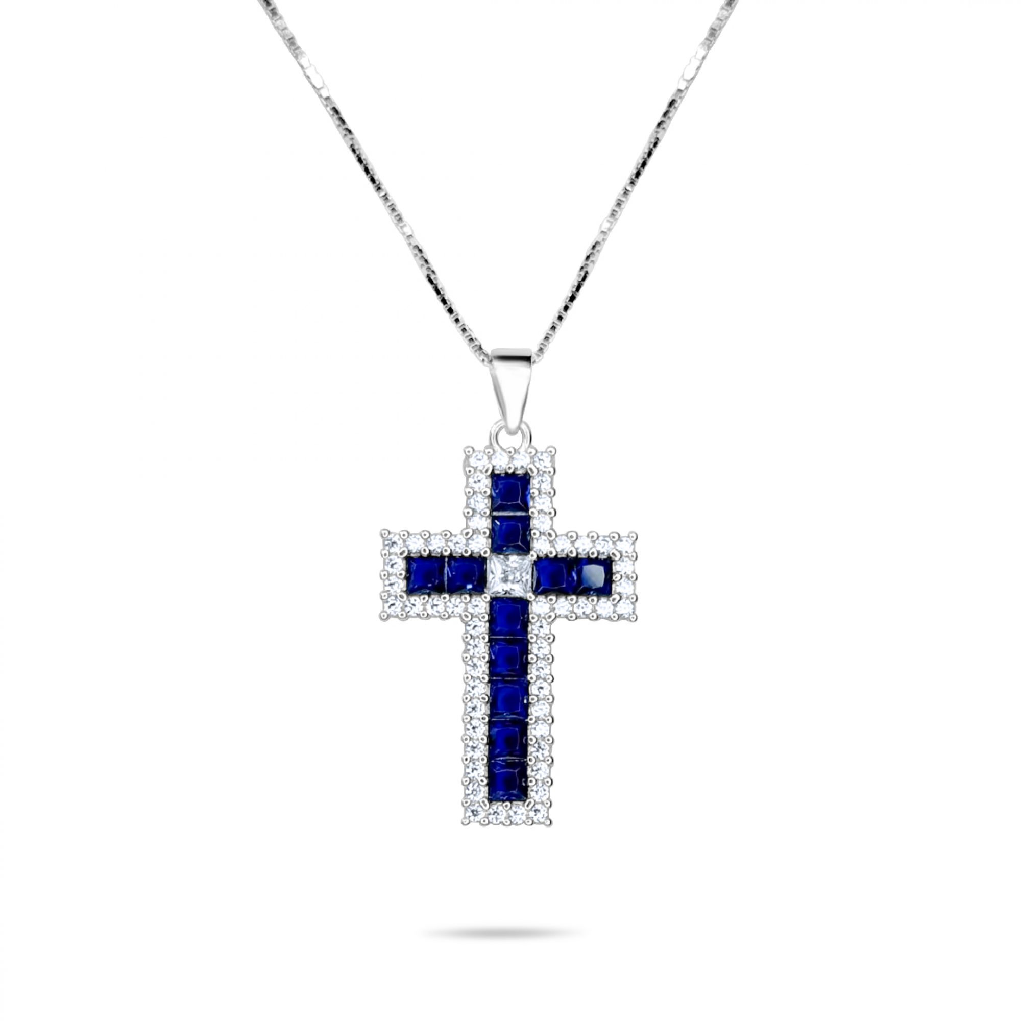 Cross necklace with zircon stones