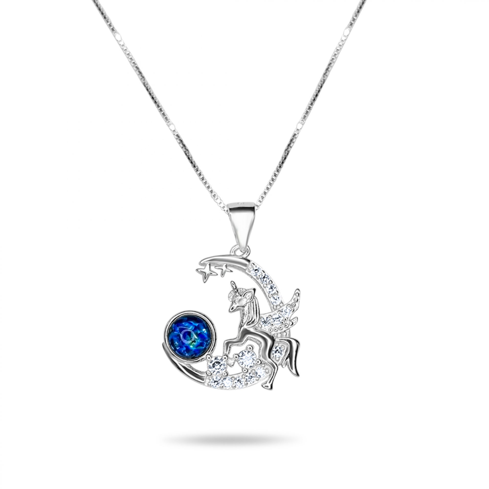 Necklace with moonstone and zircon stones