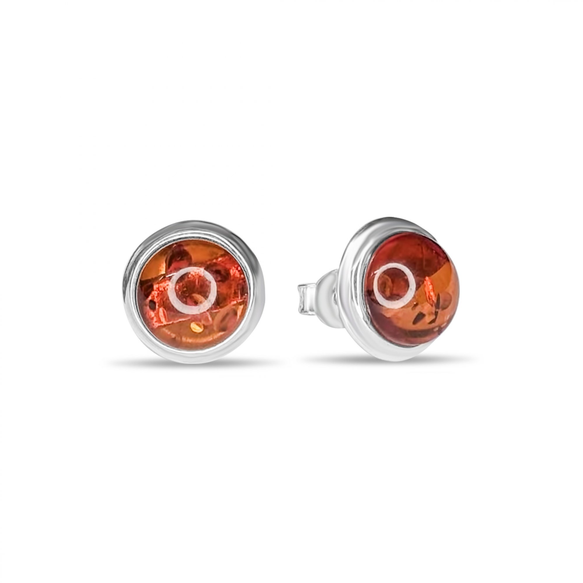 Earrings with amber stones