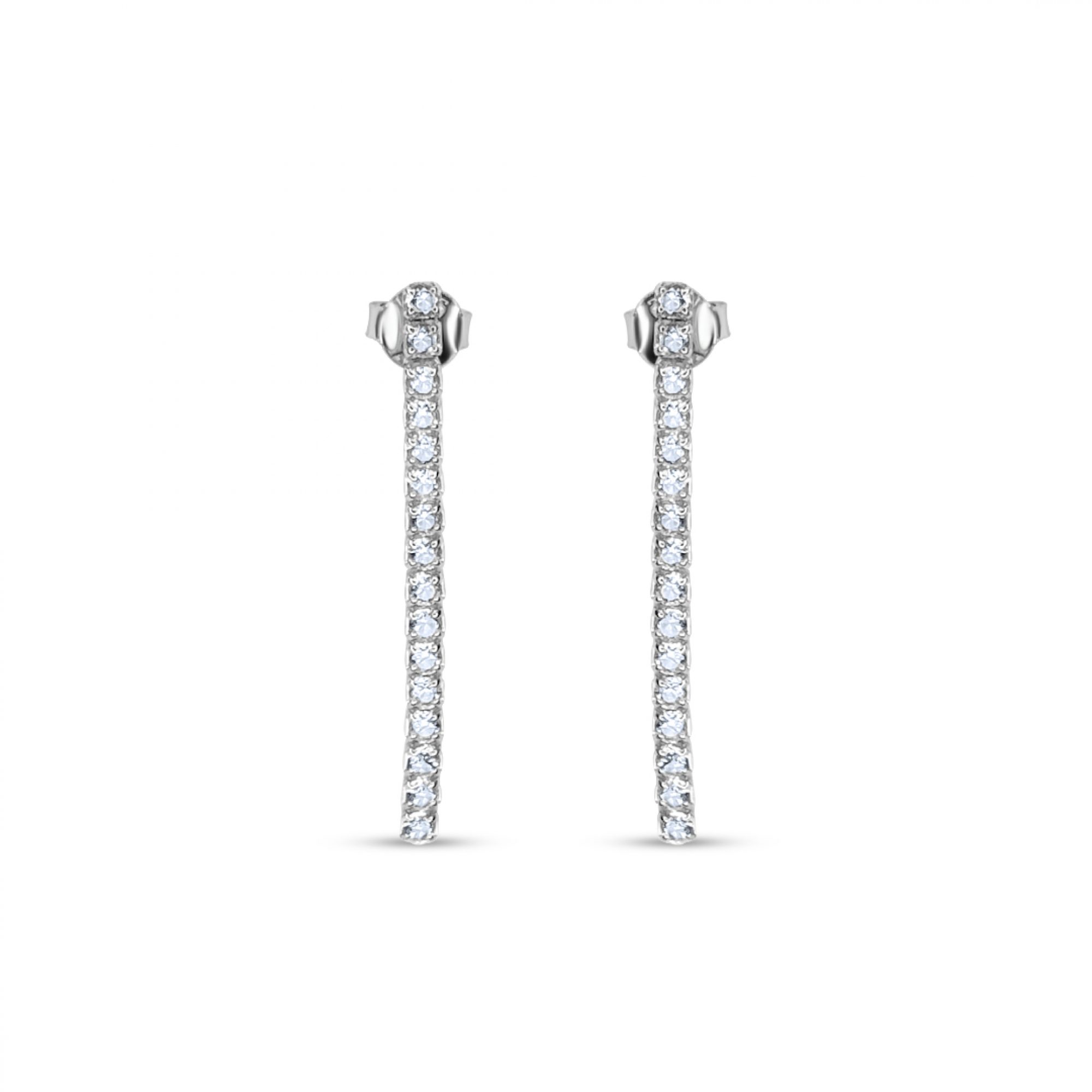 Silver earrings with zircon stones