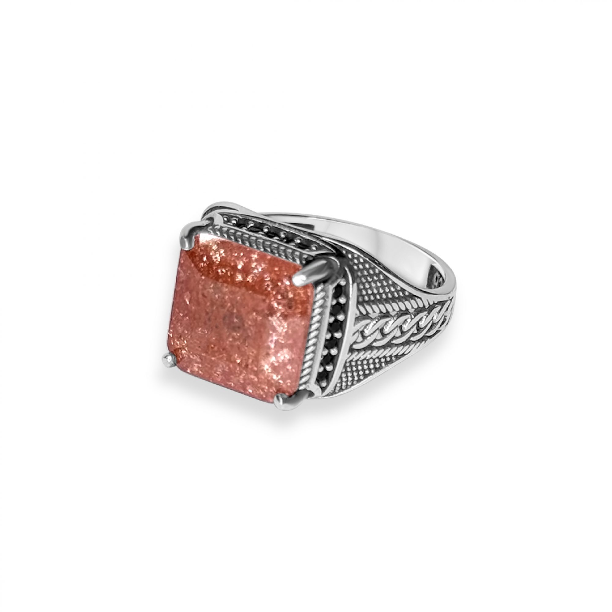 Silver ring with peridot stone