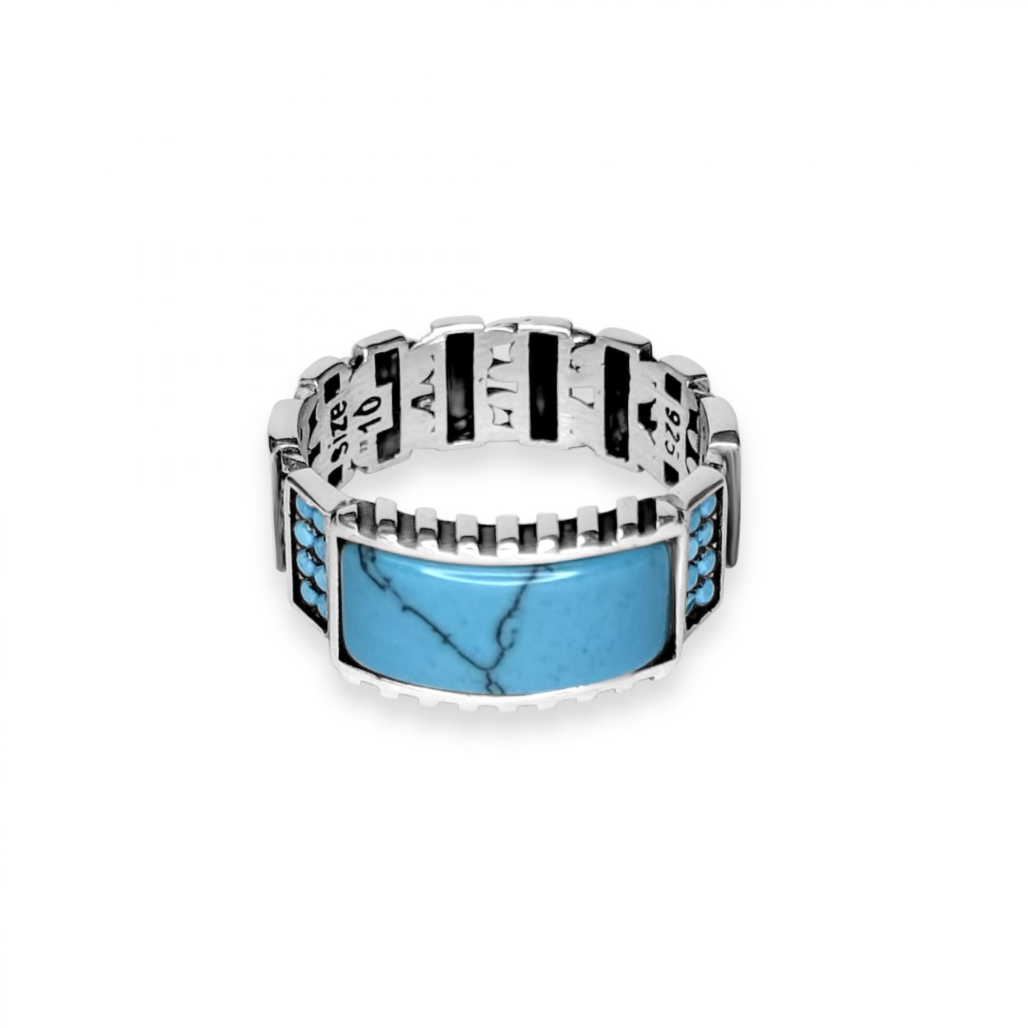 Silver ring with turquoise stone