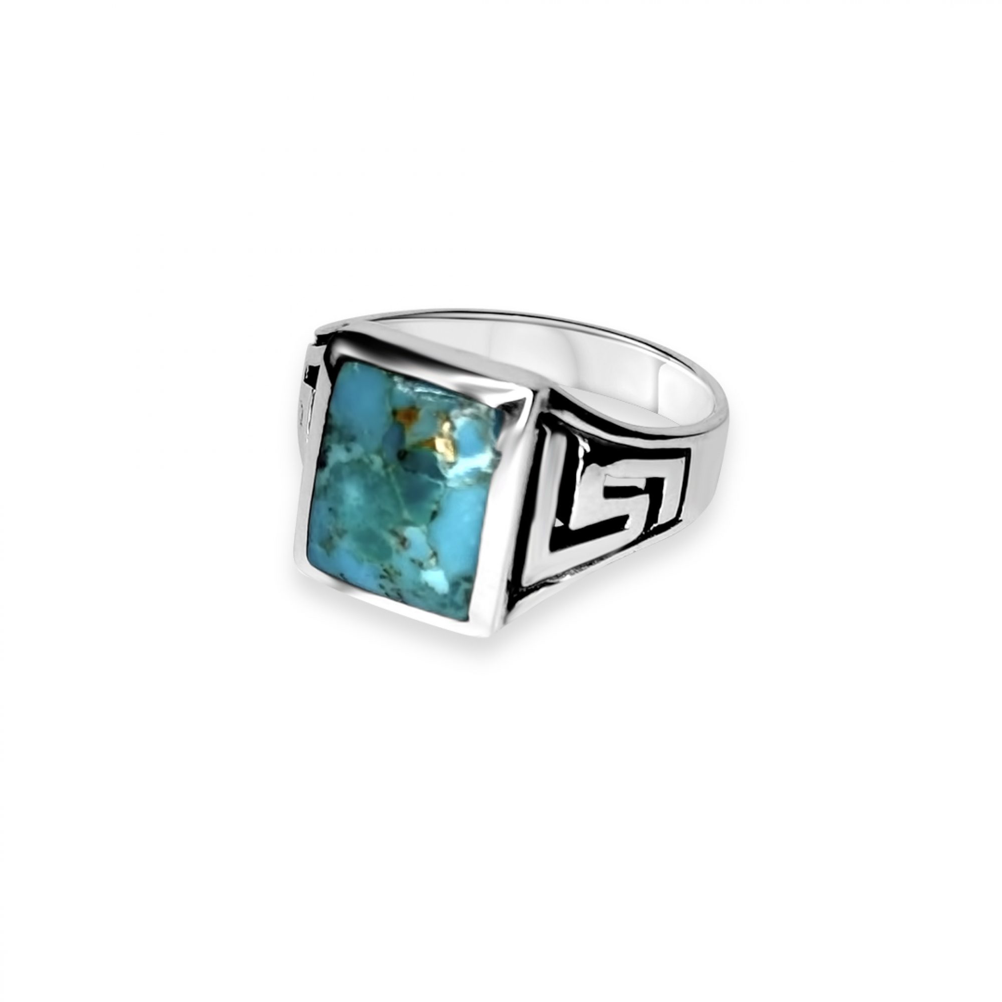 Silver ring with turquoise stone
