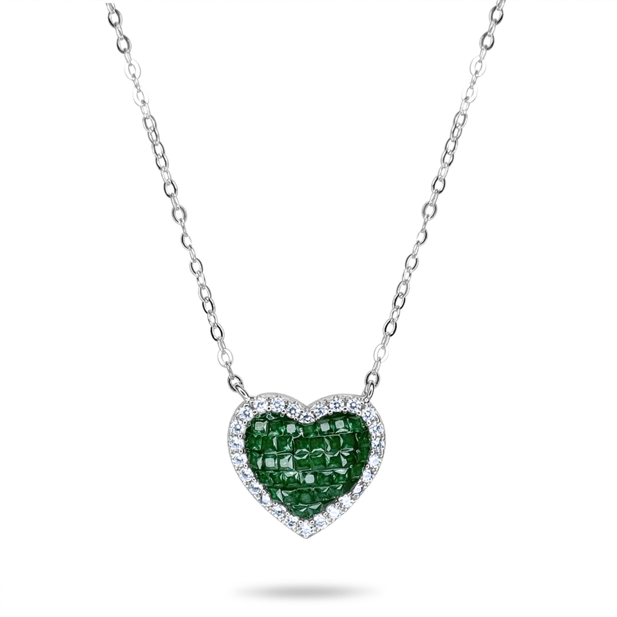 Heart necklace with zircon stones