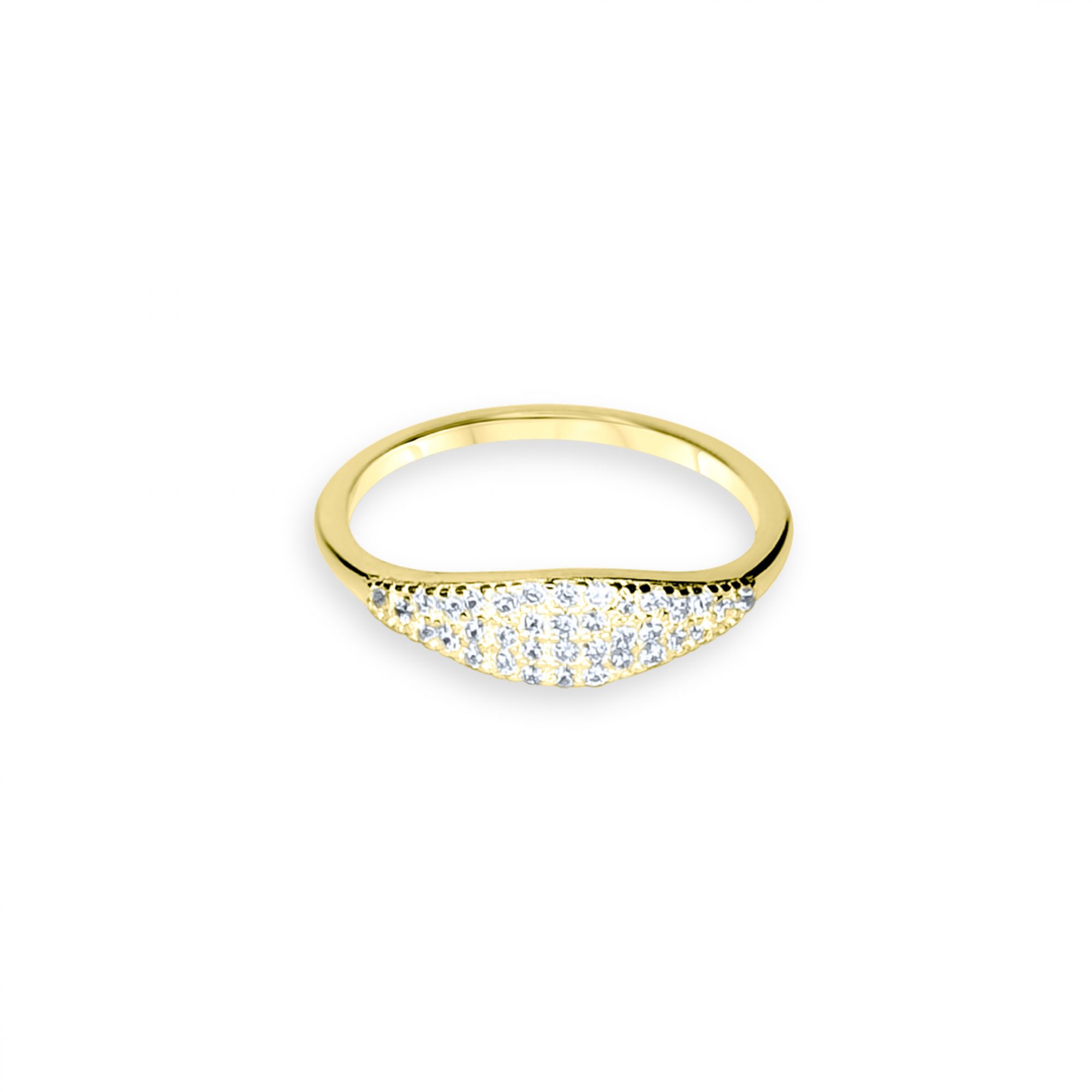 Gold plated ring with zircon stones