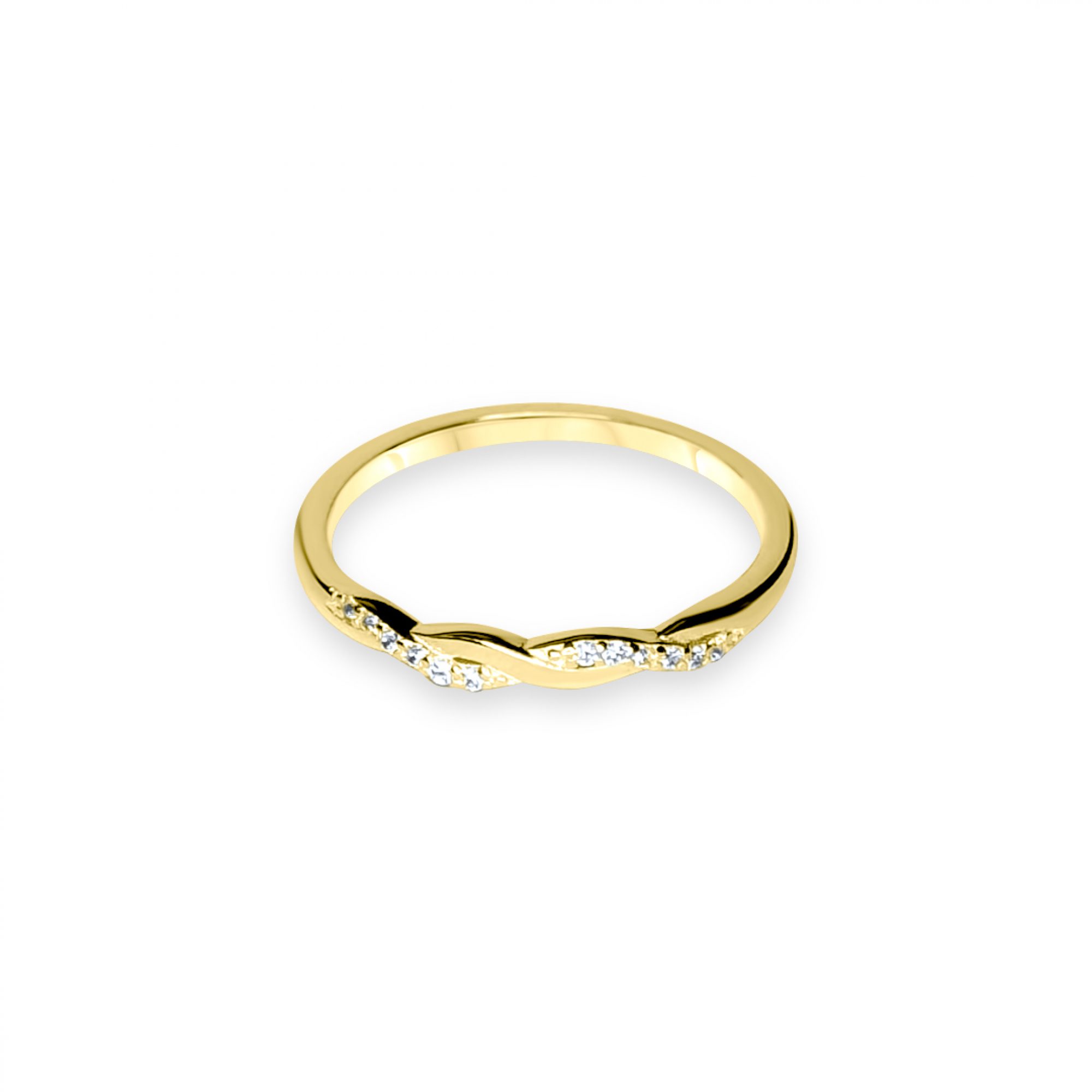 Gold plated ring with zircon stones