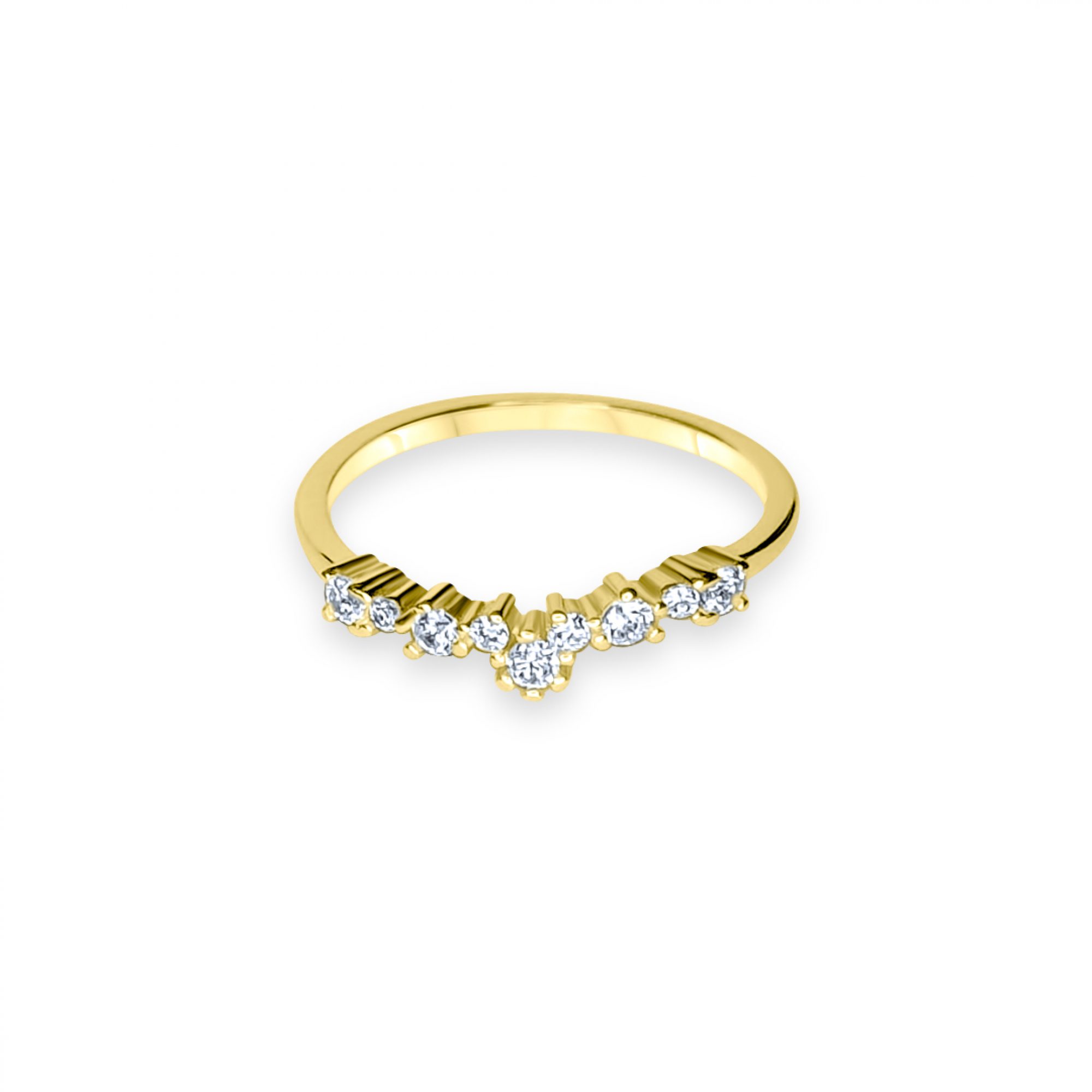 Gold plated ring with zircon stones