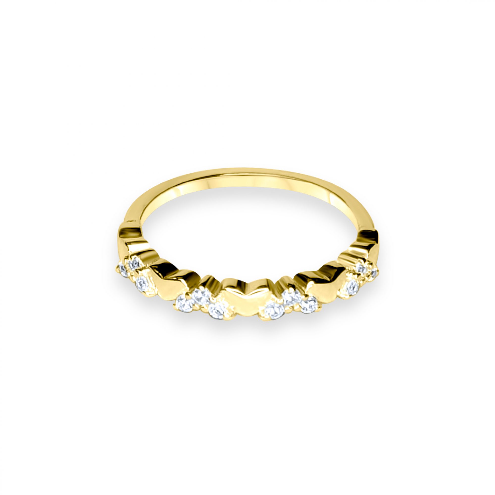 Gold plated ring with zircon stones