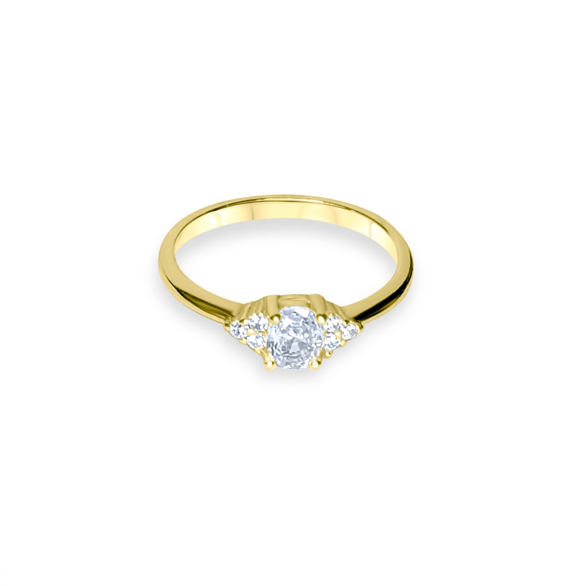 Gold plated ring with zircon stones