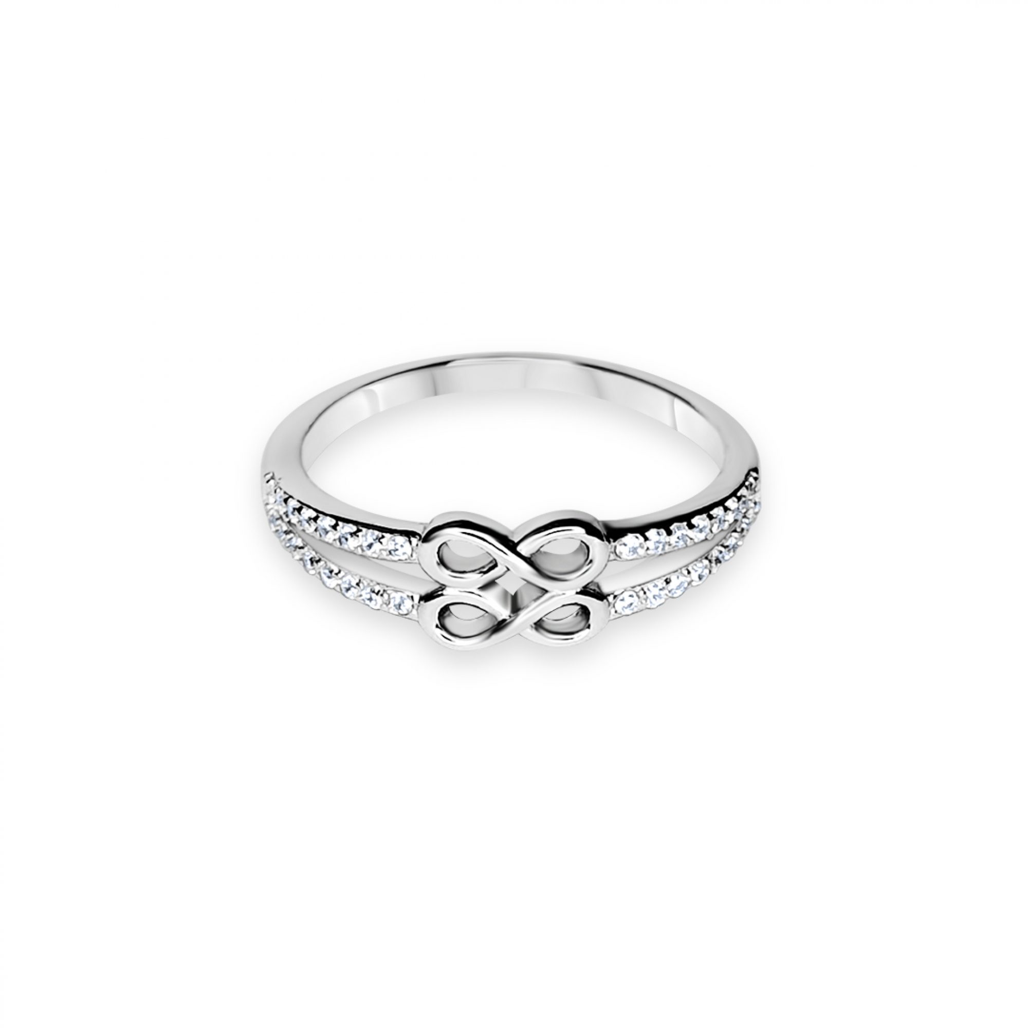 Infinity ring with zircon stones