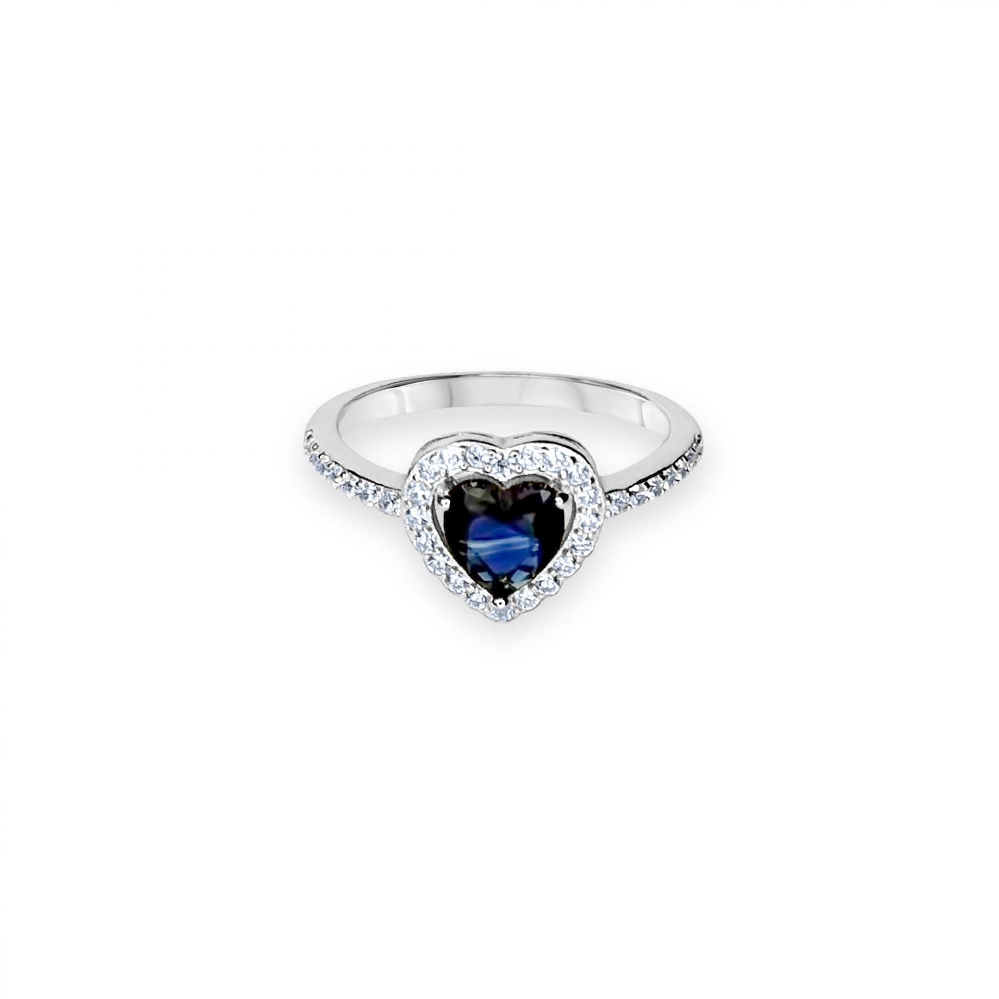 Ring with sapphire and zircon stones
