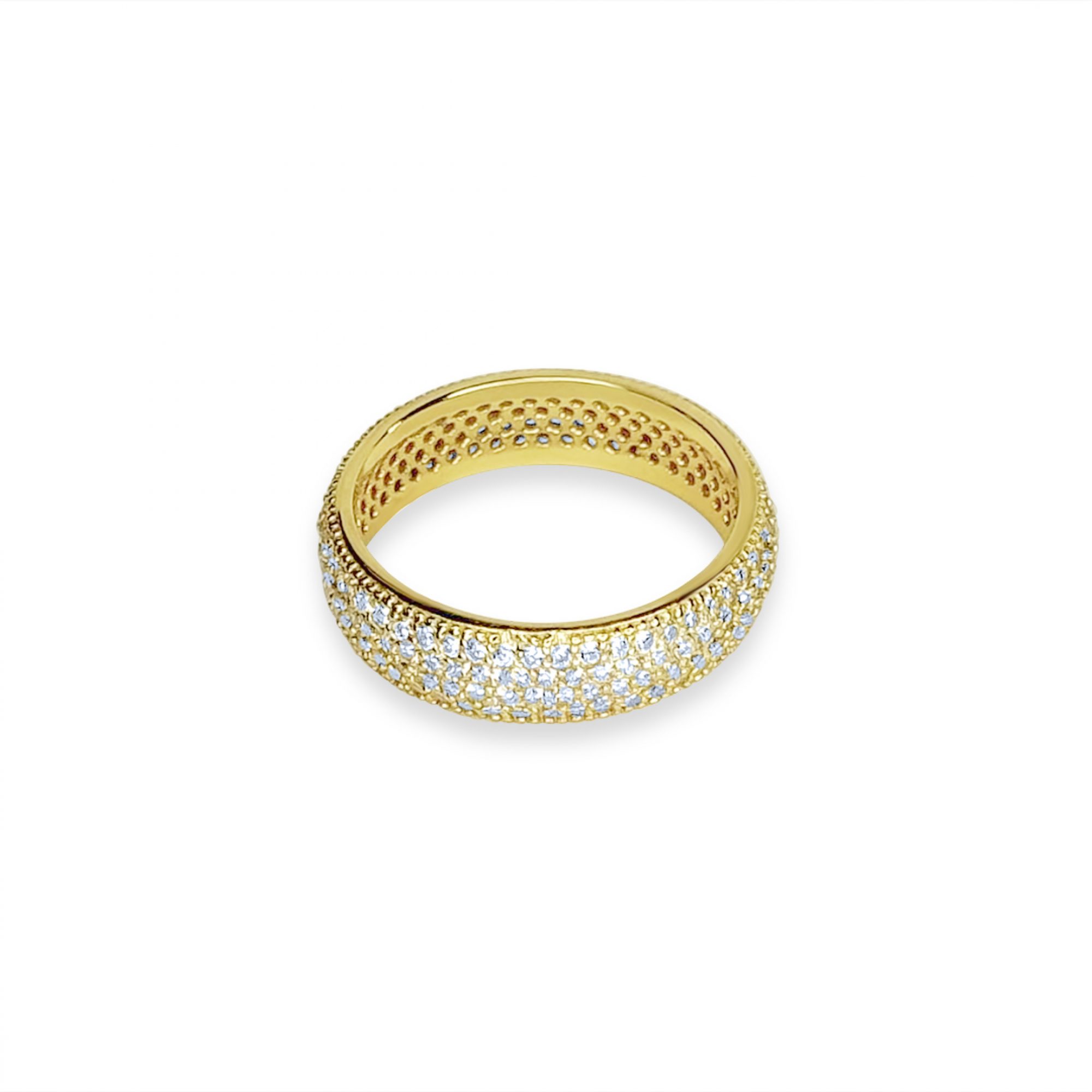 Gold plated ring with zircon stones