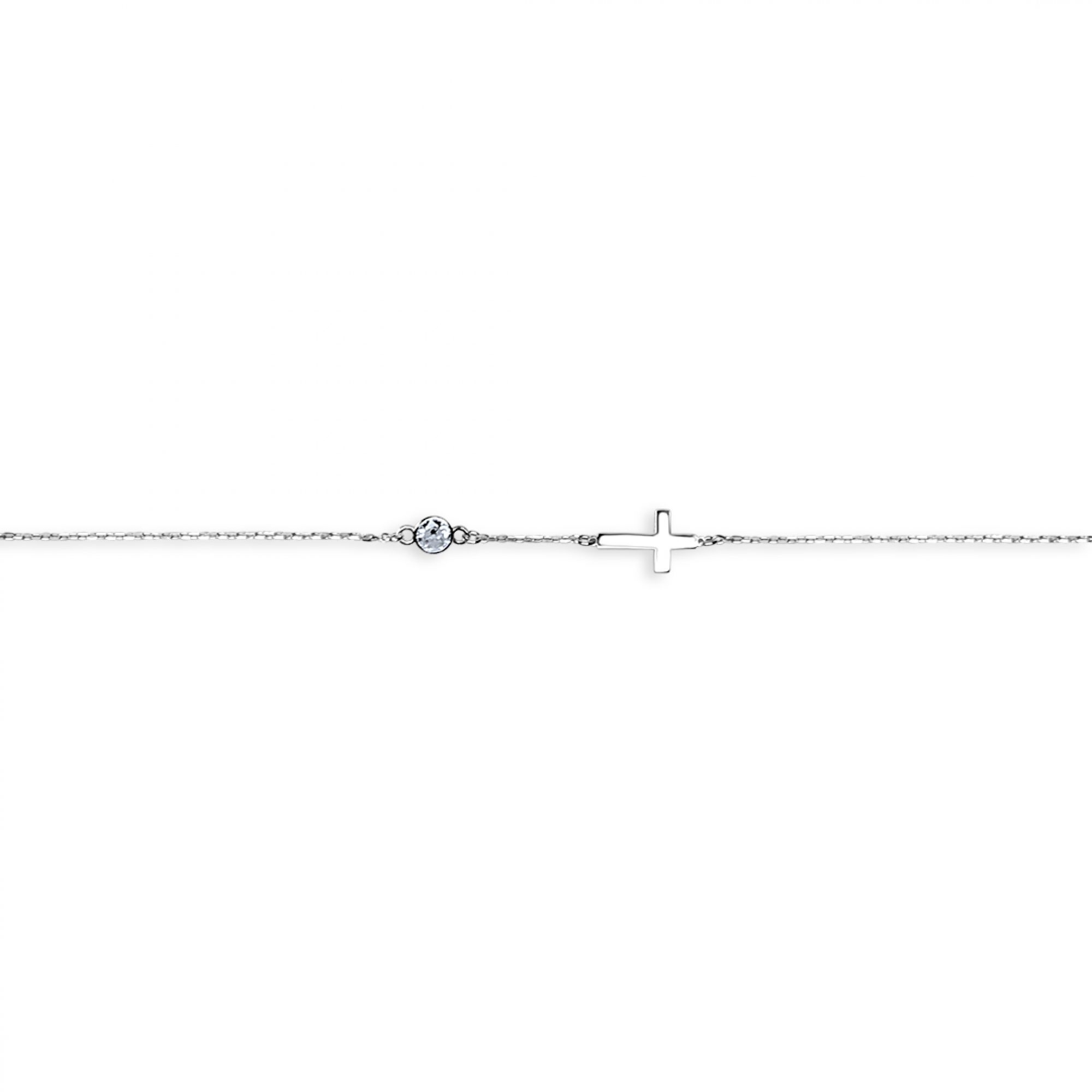Cross bracelet with zircon stones