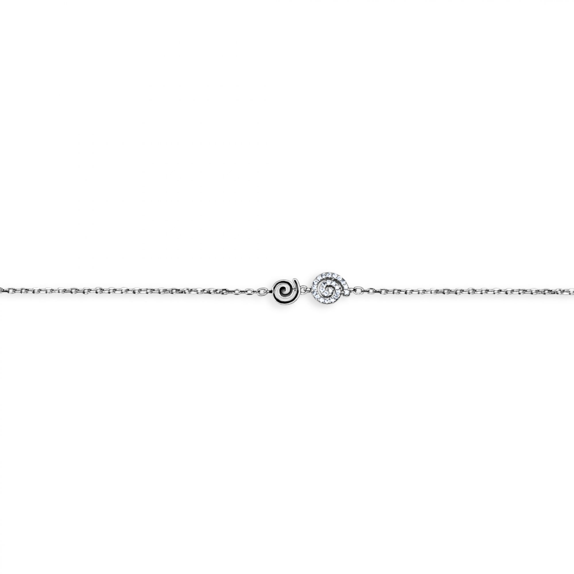 Spiral bracelet with zircon stones
