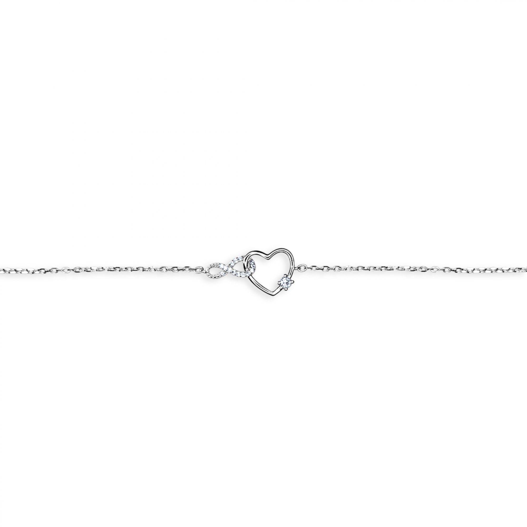 Heart bracelet with zircon stones