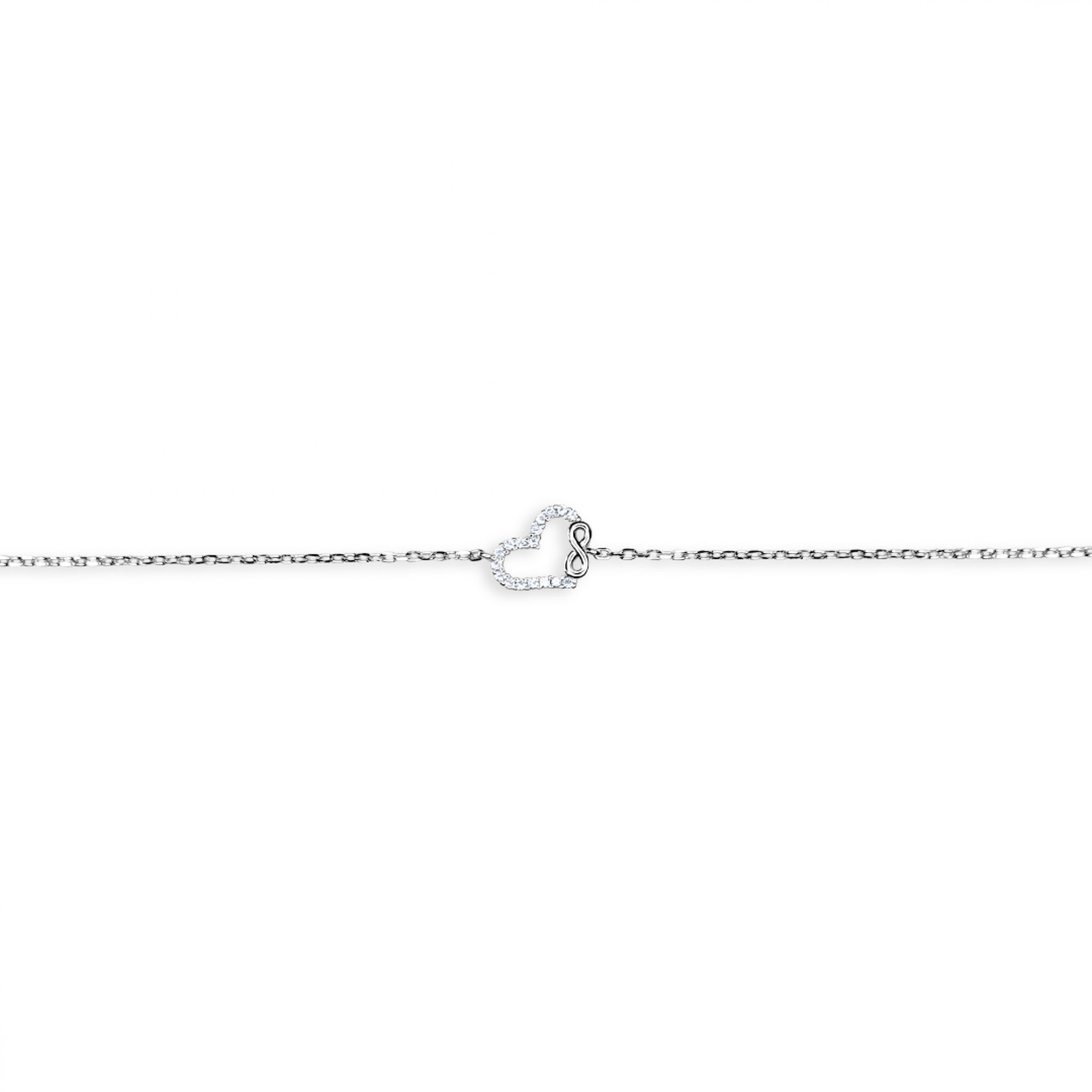 Heart bracelet with zircon stones