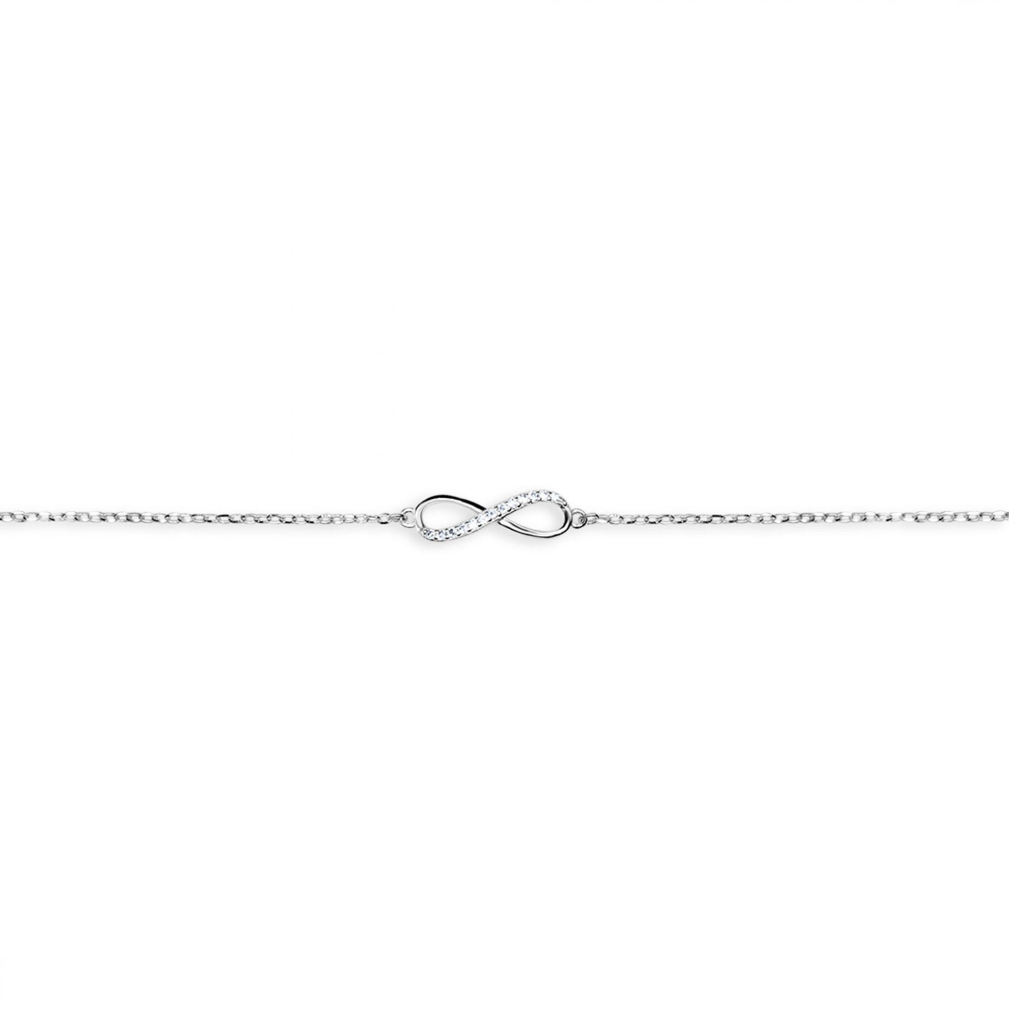 Infinity bracelet with zircon stones