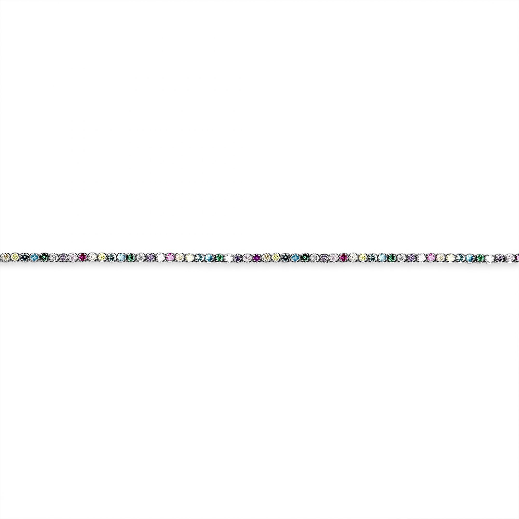 Tennis bracelet with multicoloured zircon stones