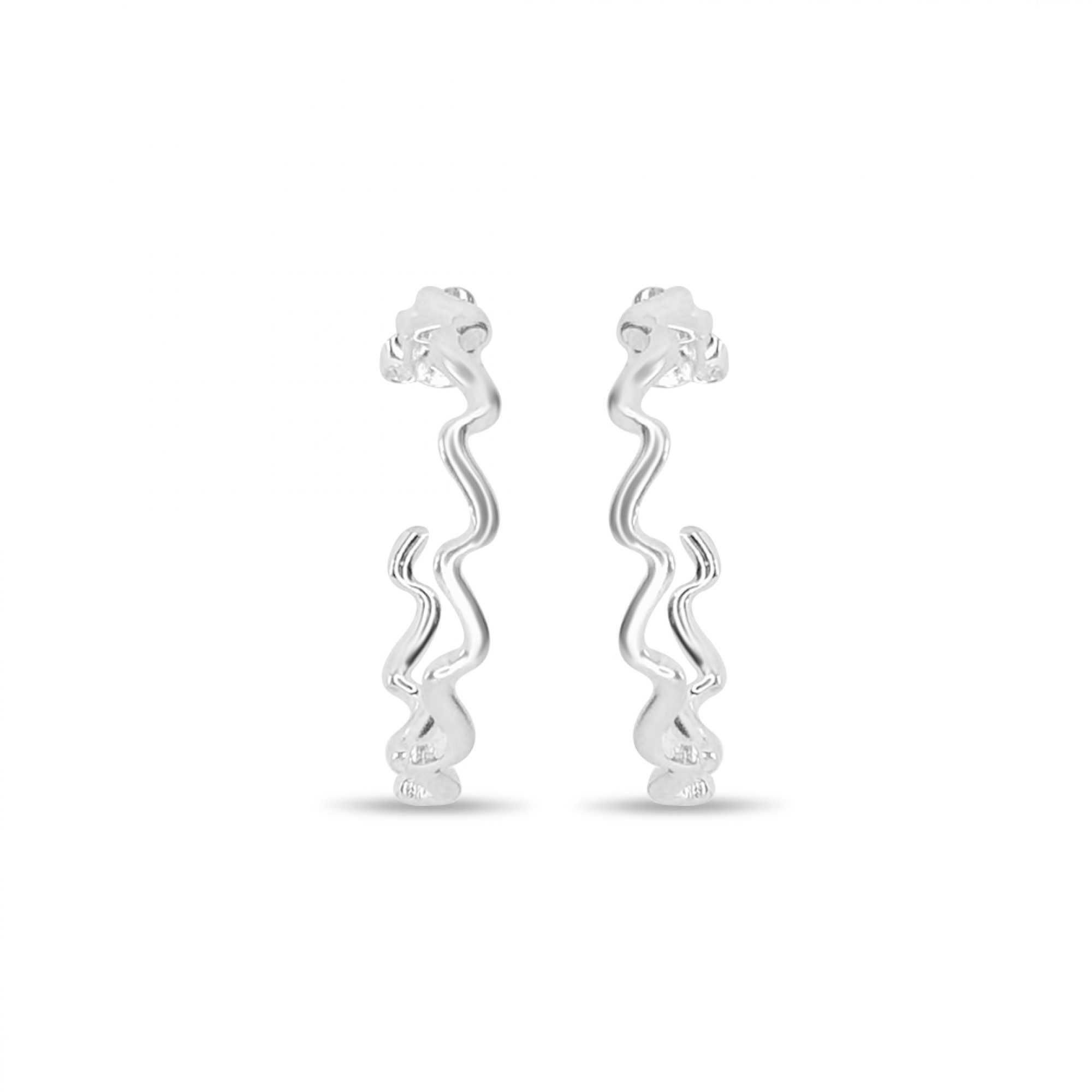 Silver wavy hoops (25mm)